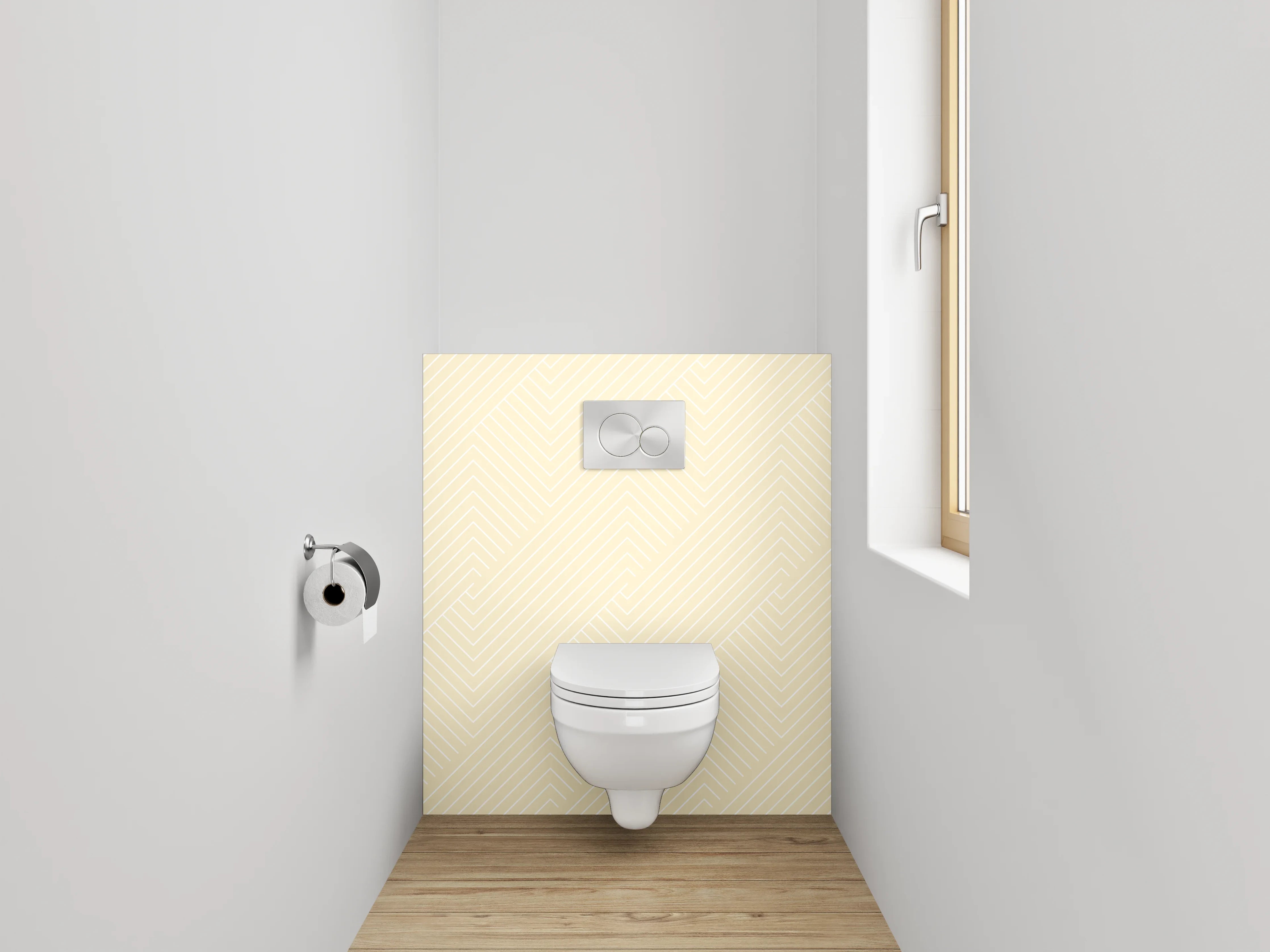 WC-Rückwand - Beige Chevron Muster Elegant