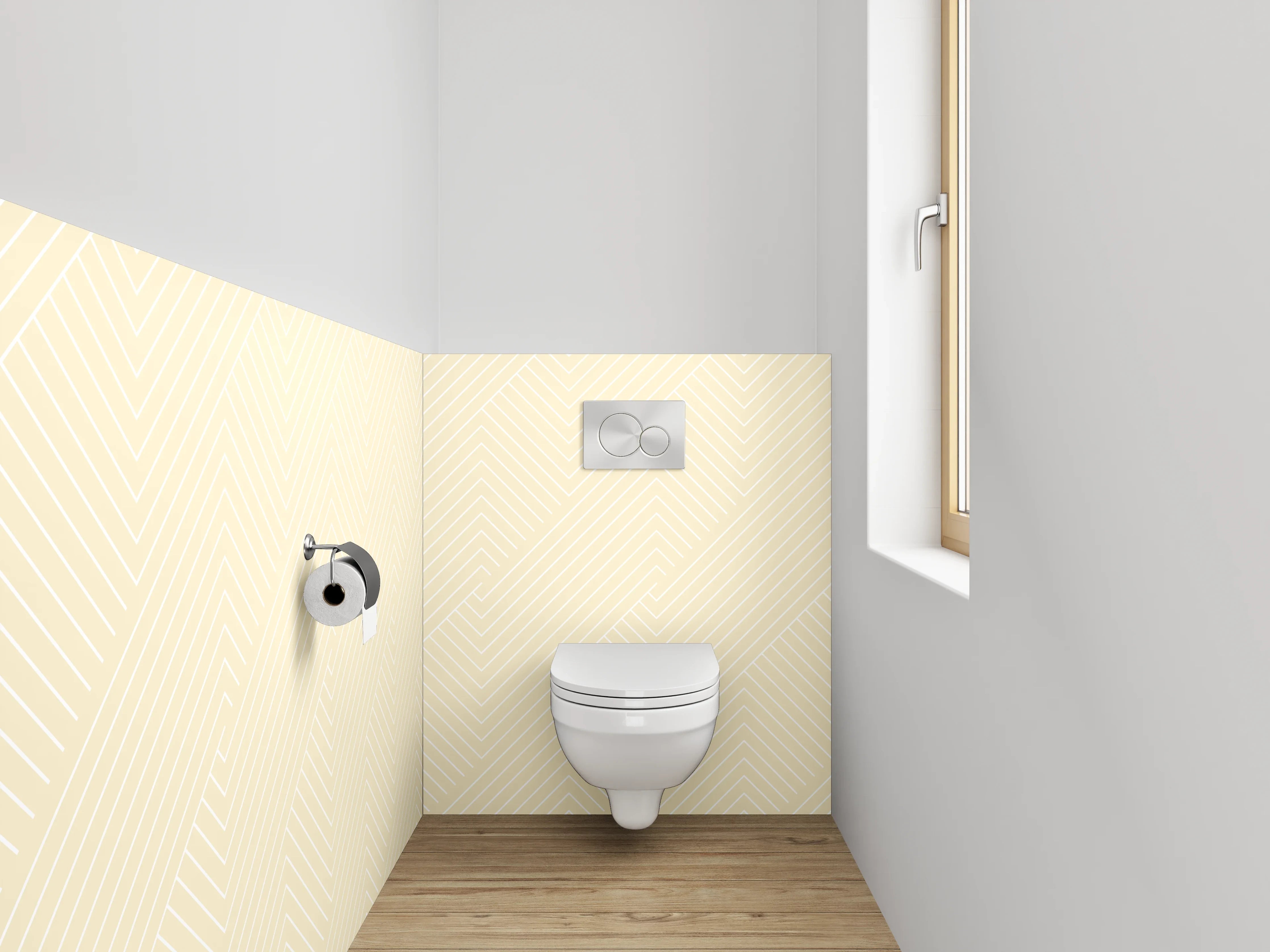 WC-Rückwand - Beige Chevron Muster Elegant