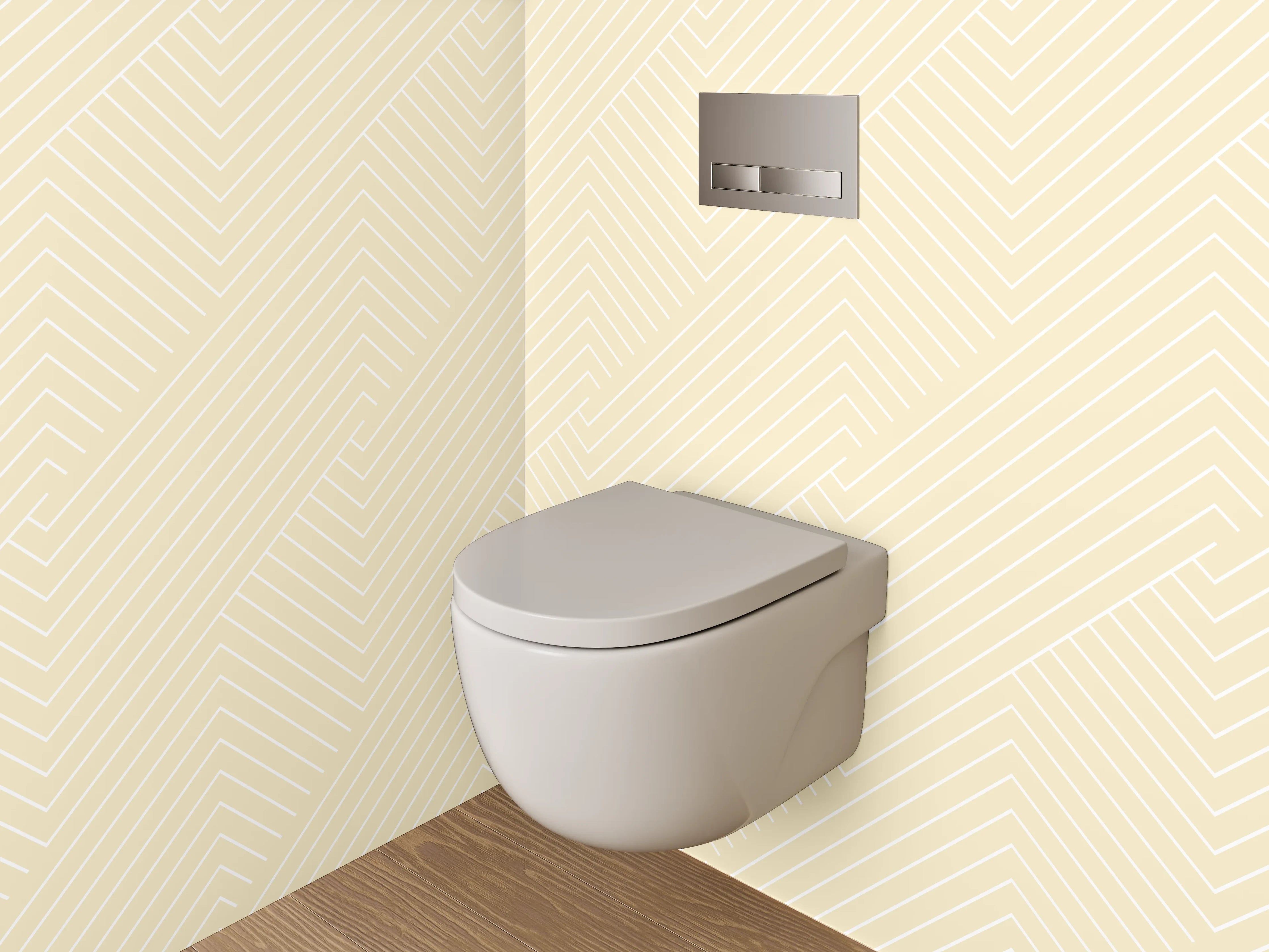 WC-Rückwand - Beige Chevron Muster Elegant