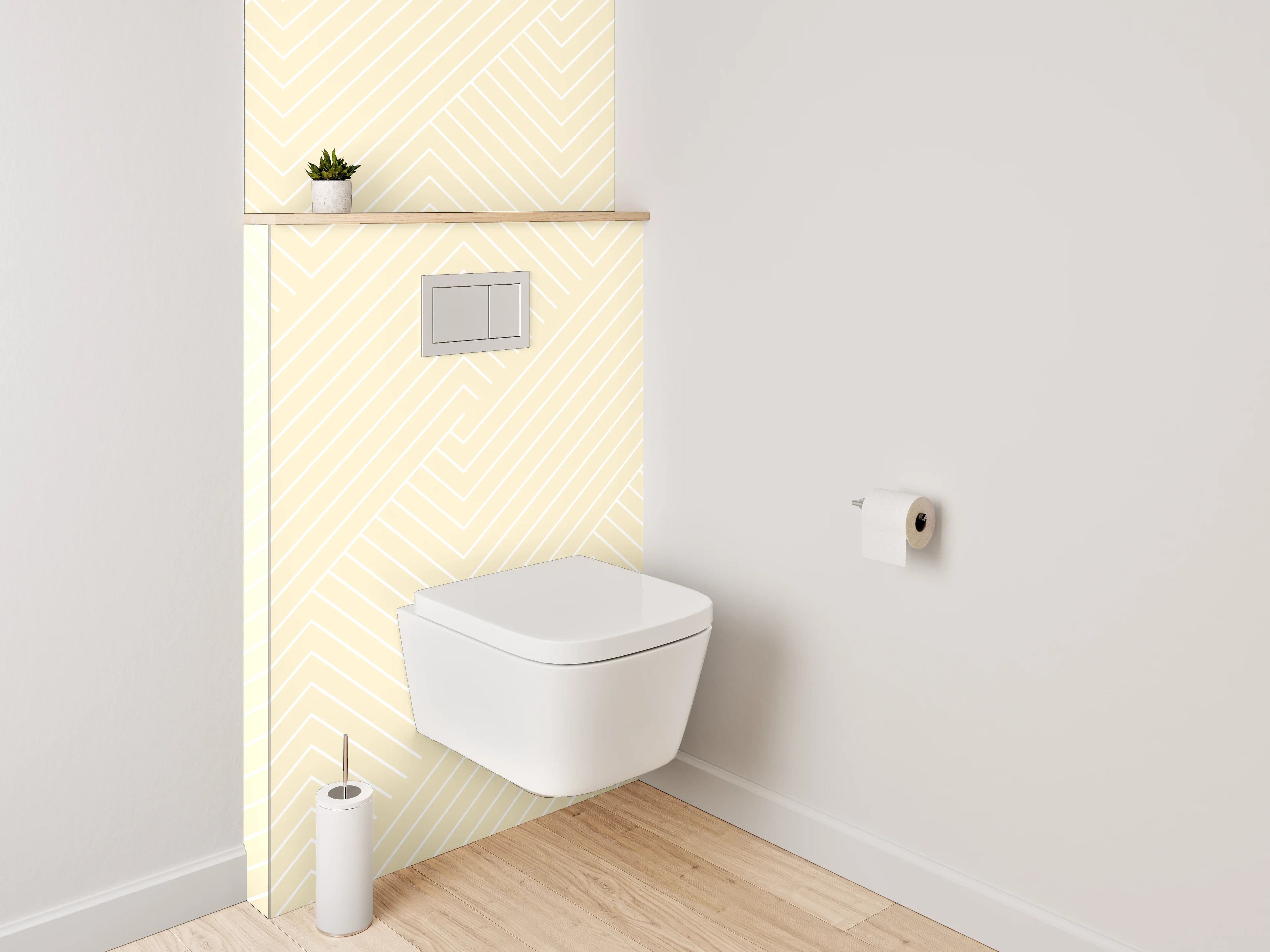 WC-Rückwand - Beige Chevron Muster Elegant