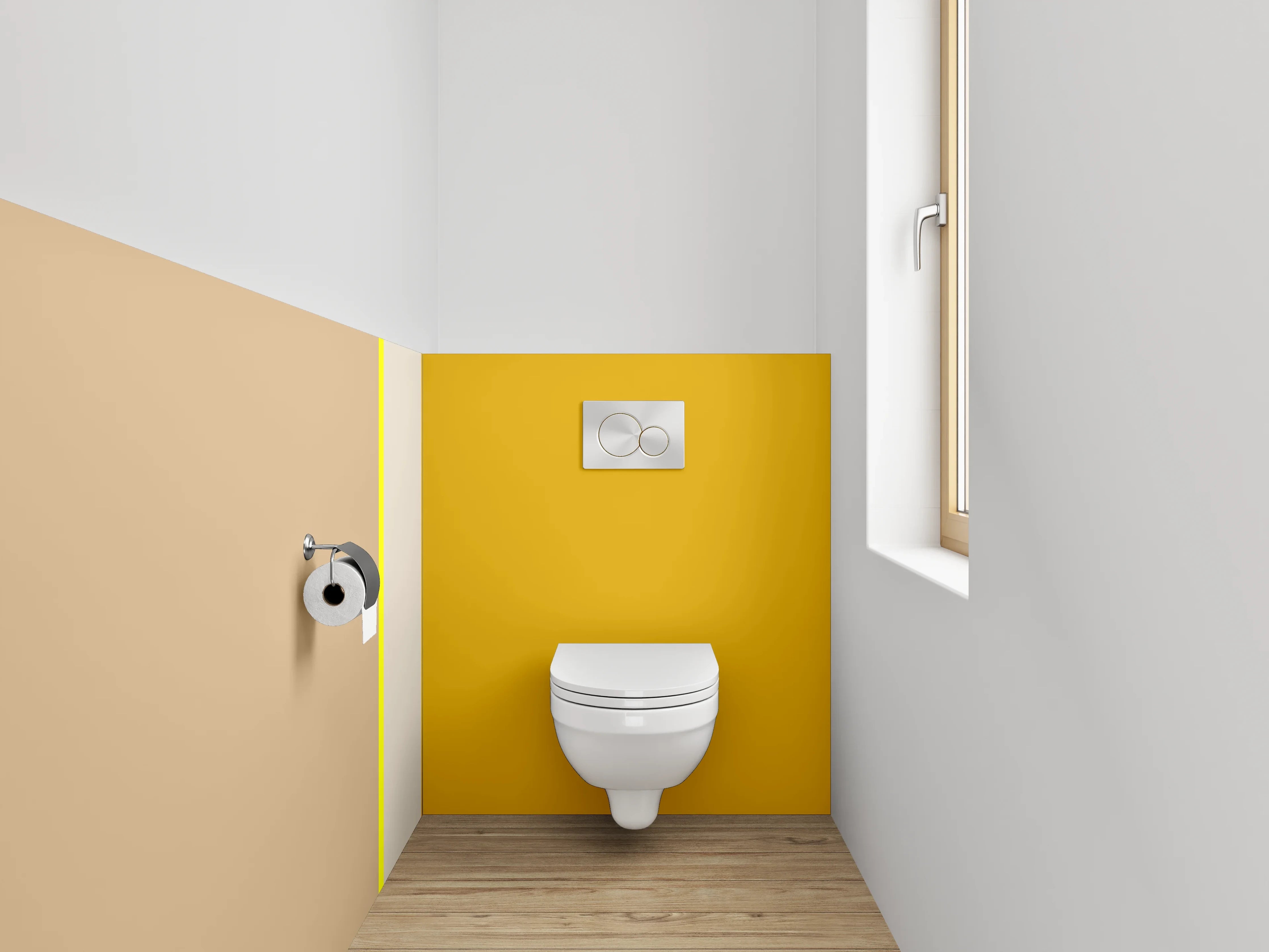 WC-Rückwand - Beige Gelb Braun Streifen Design
