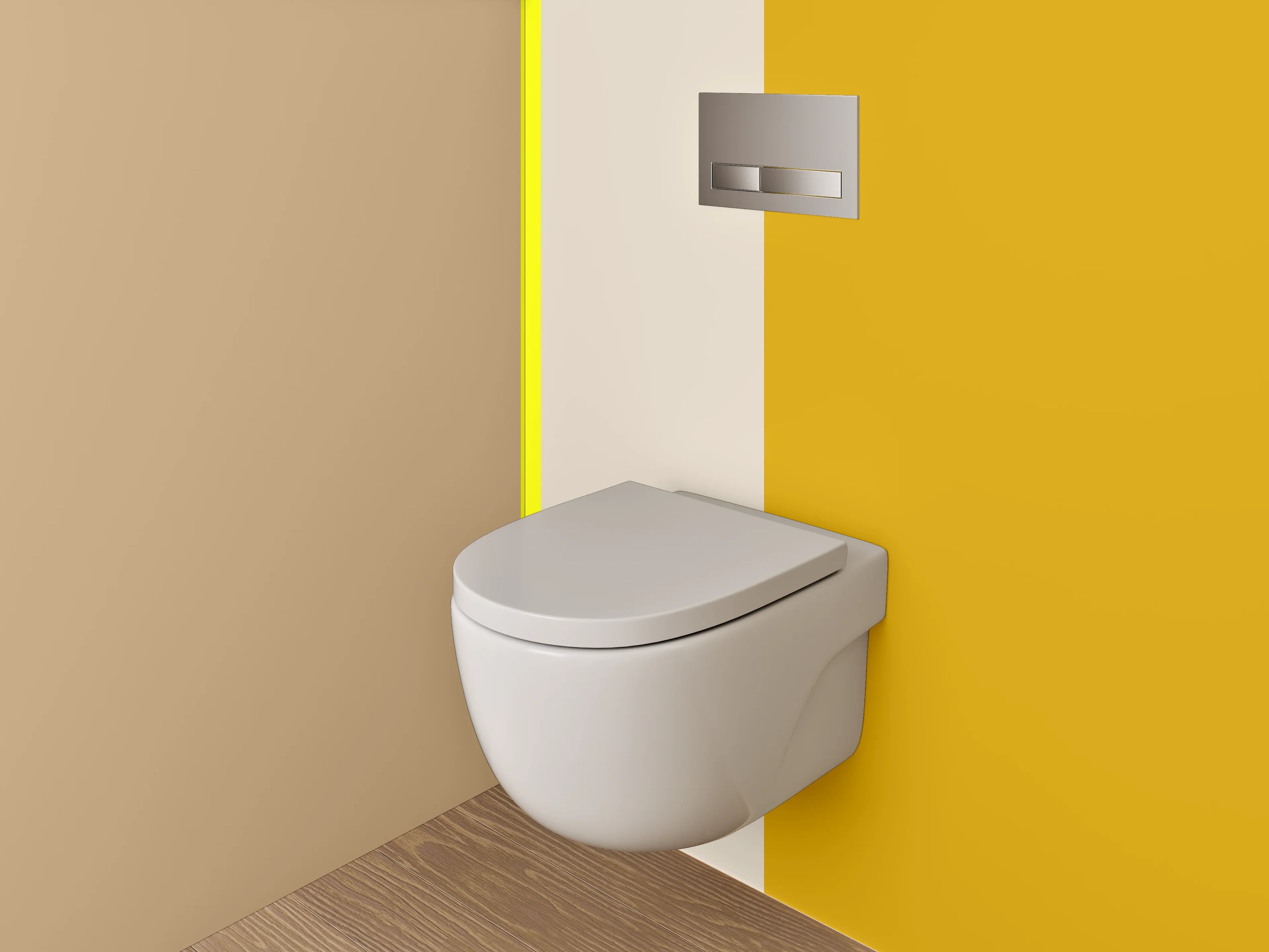 WC-Rückwand - Beige Gelb Braun Streifen Design