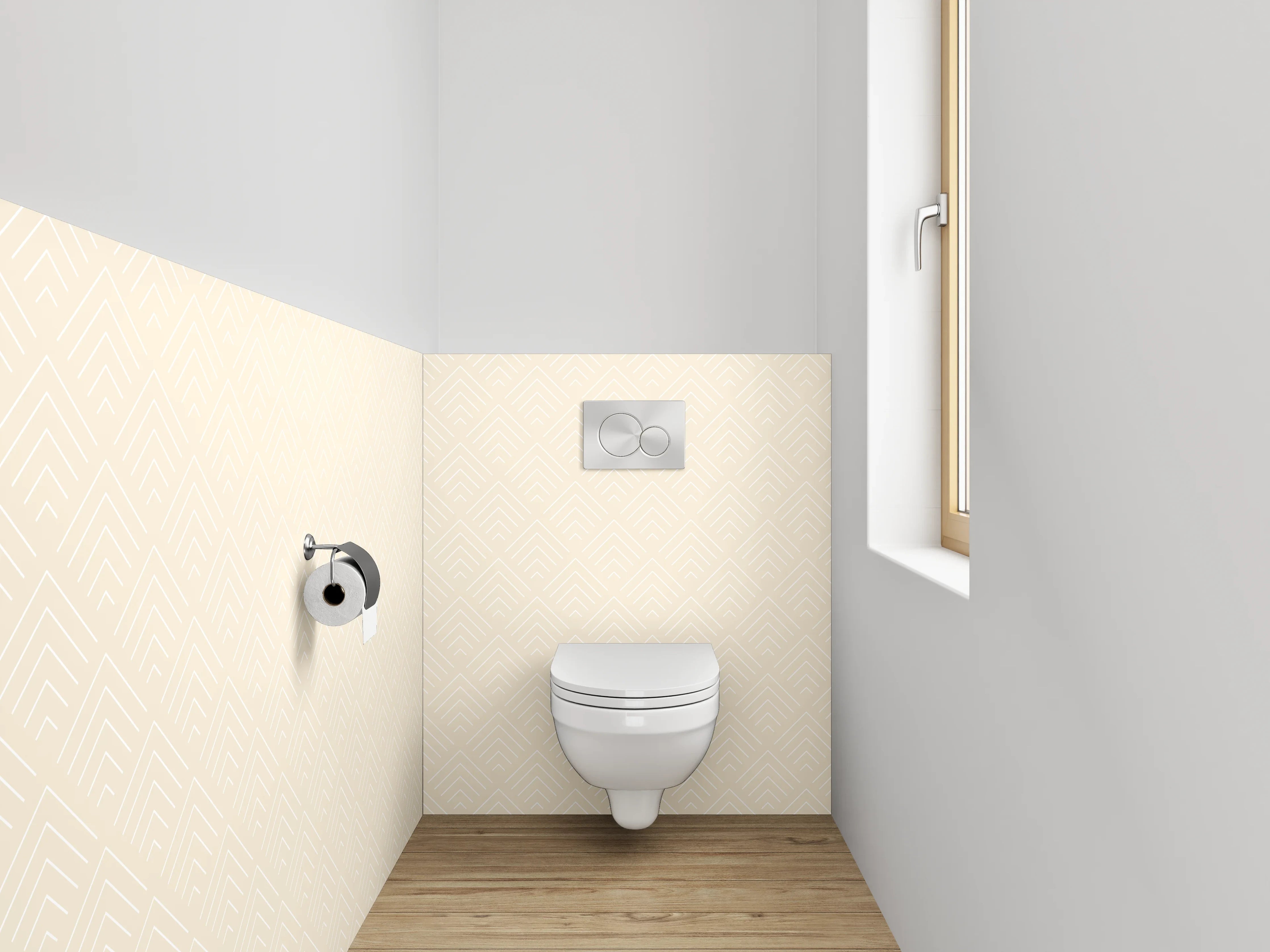WC-Rückwand - Beige Geometrisches Muster Tapete