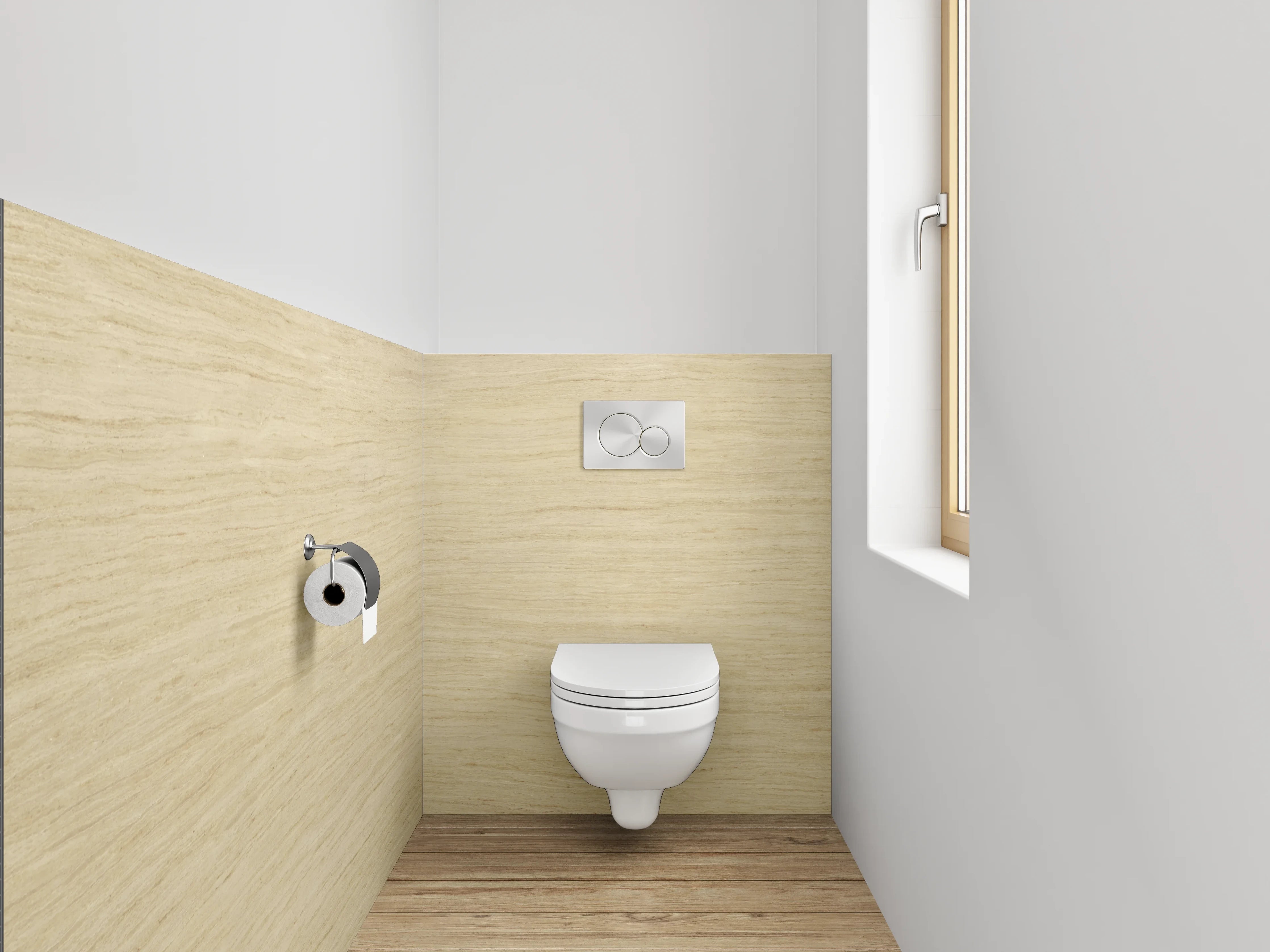 WC-Rückwand - Beige Holzoptik Fliese