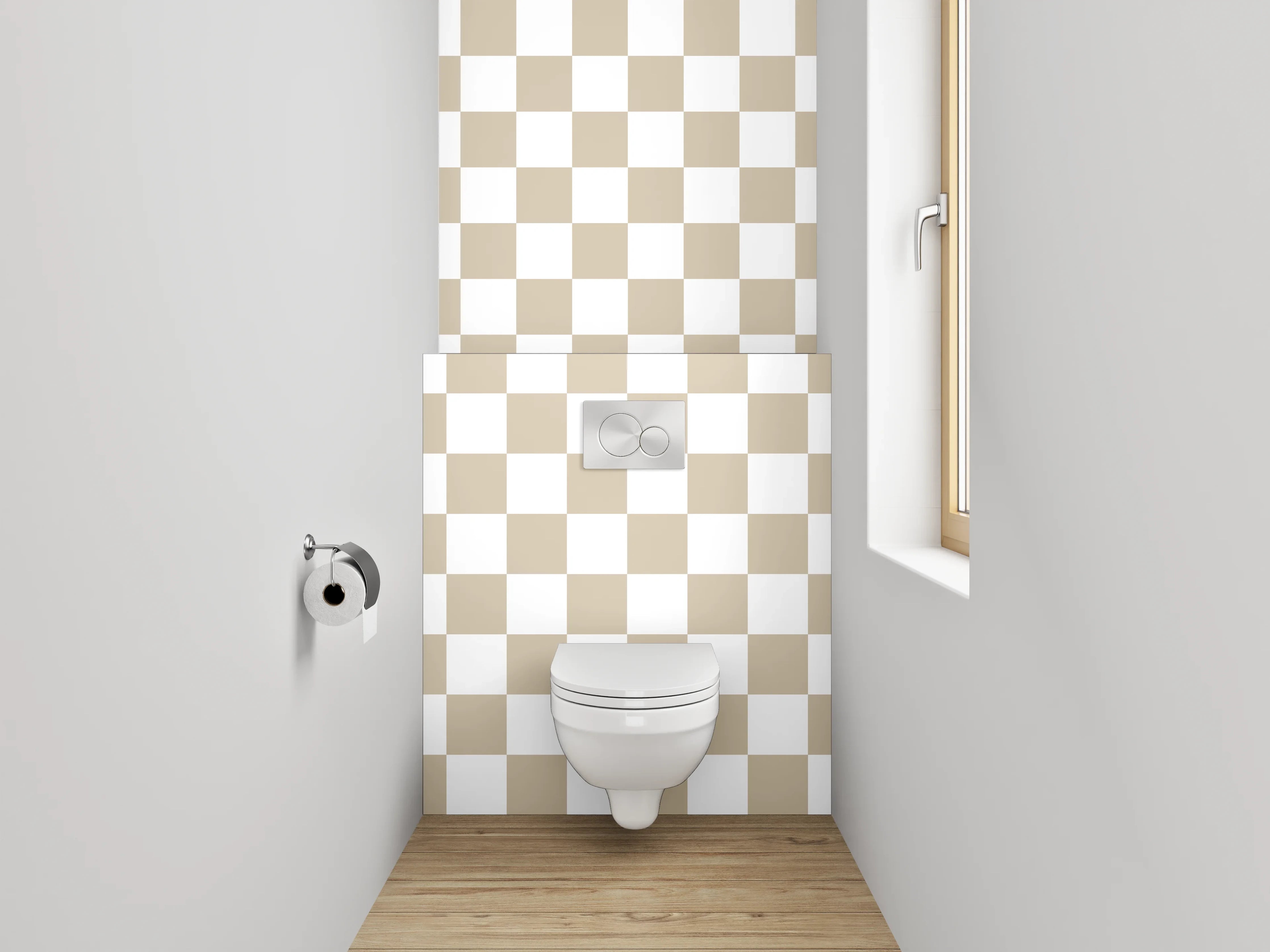 WC-Rückwand - Beige Kachelmuster Fliesenoptik