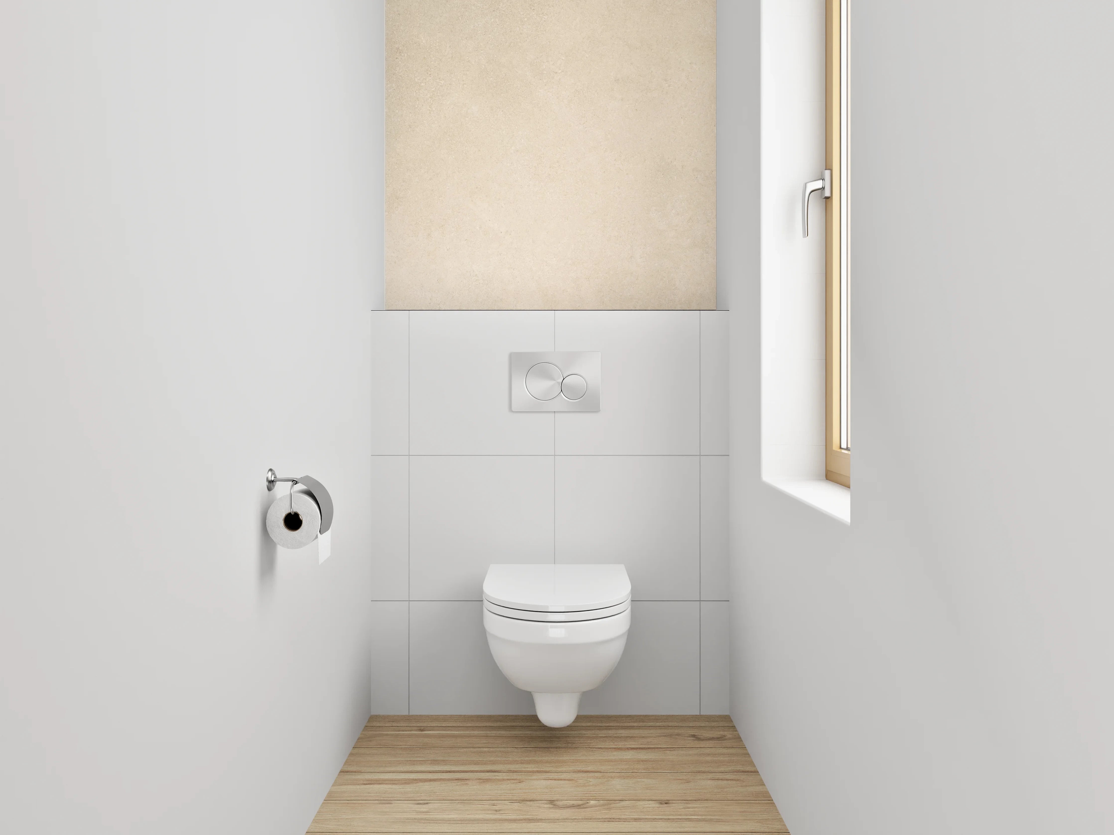 WC-Rückwand - Beige Kalkstein-Fliese