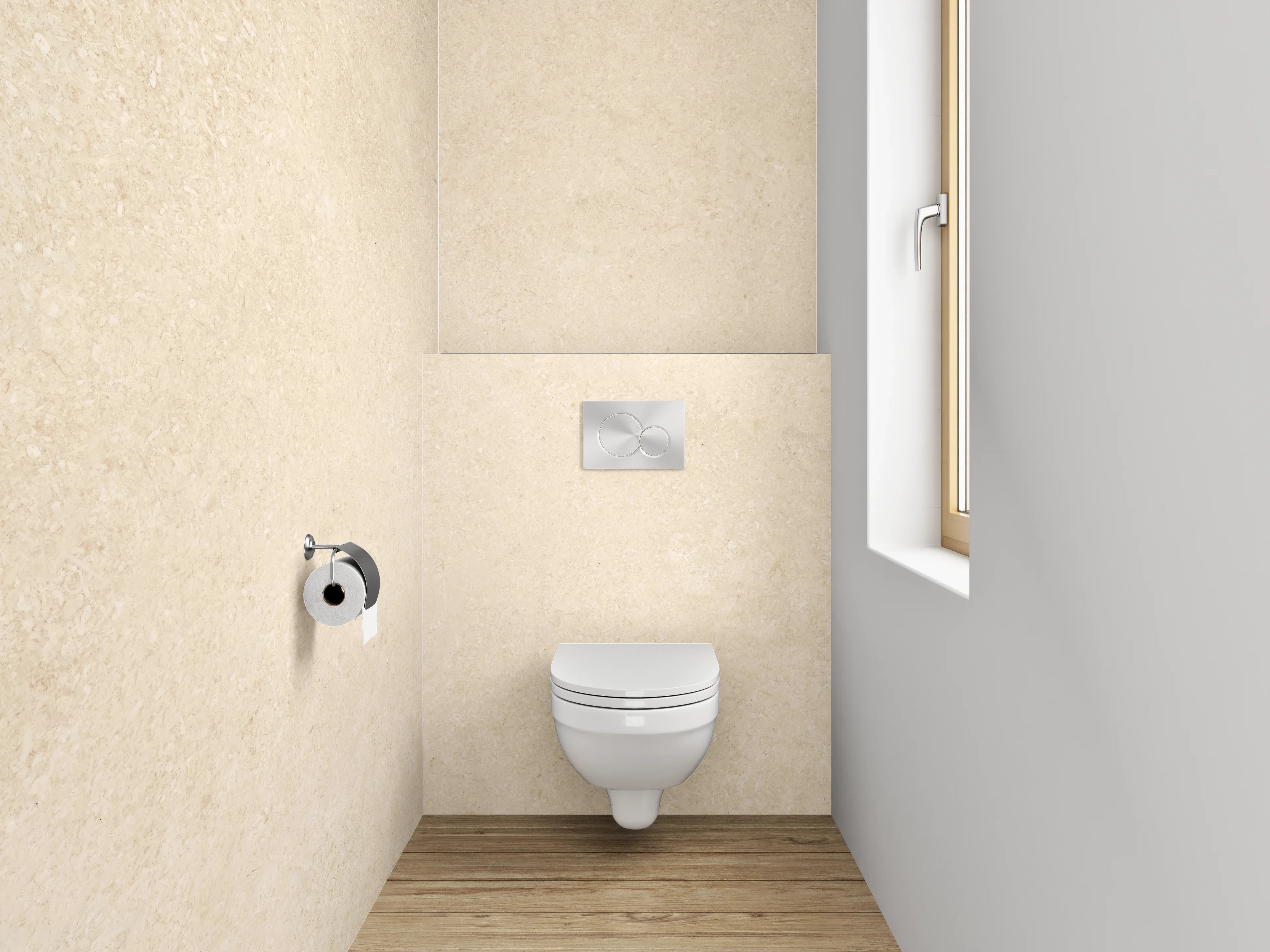 WC-Rückwand - Beige Kalkstein-Fliese