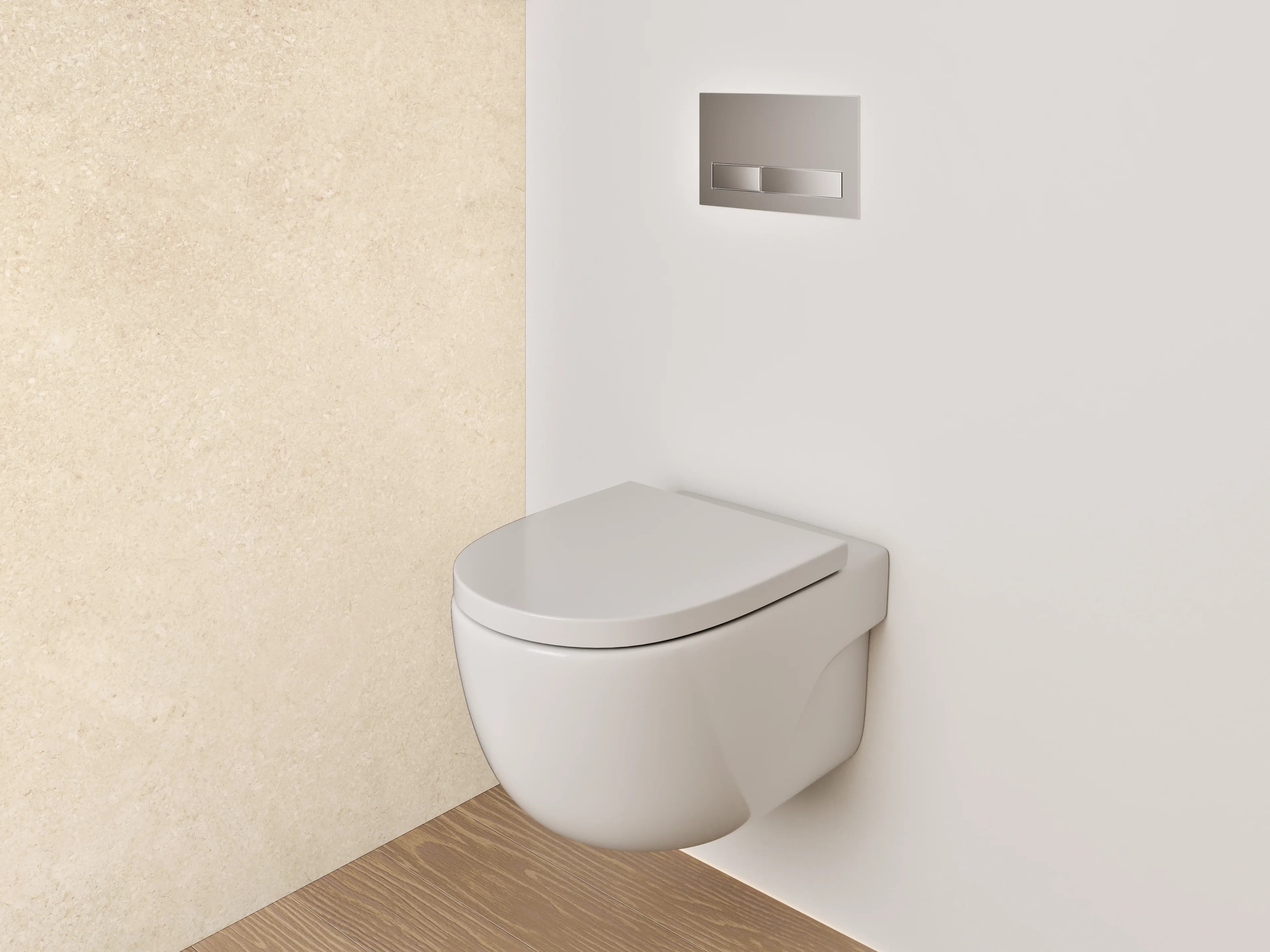 WC-Rückwand - Beige Kalkstein-Fliese