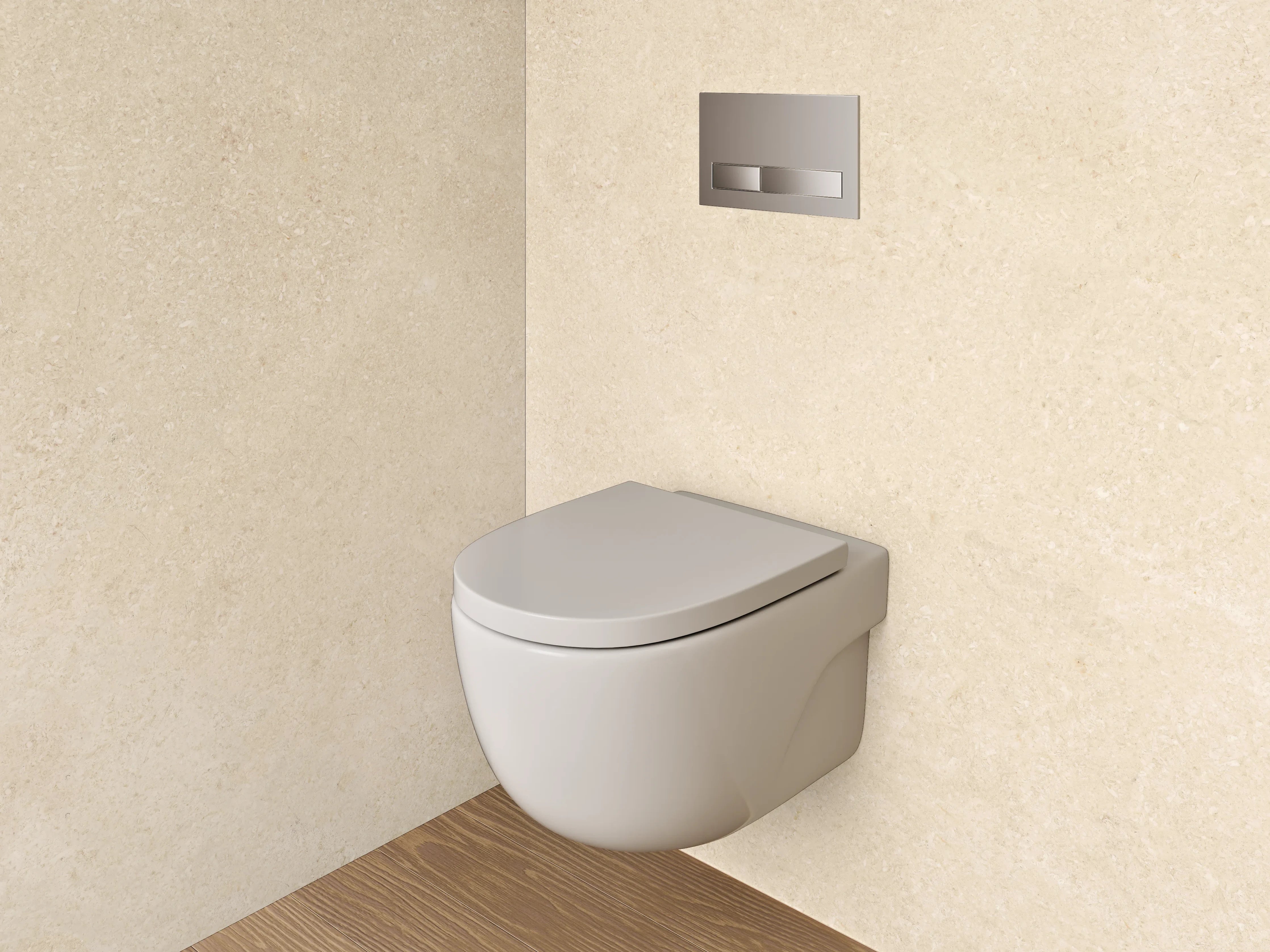 WC-Rückwand - Beige Kalkstein-Fliese