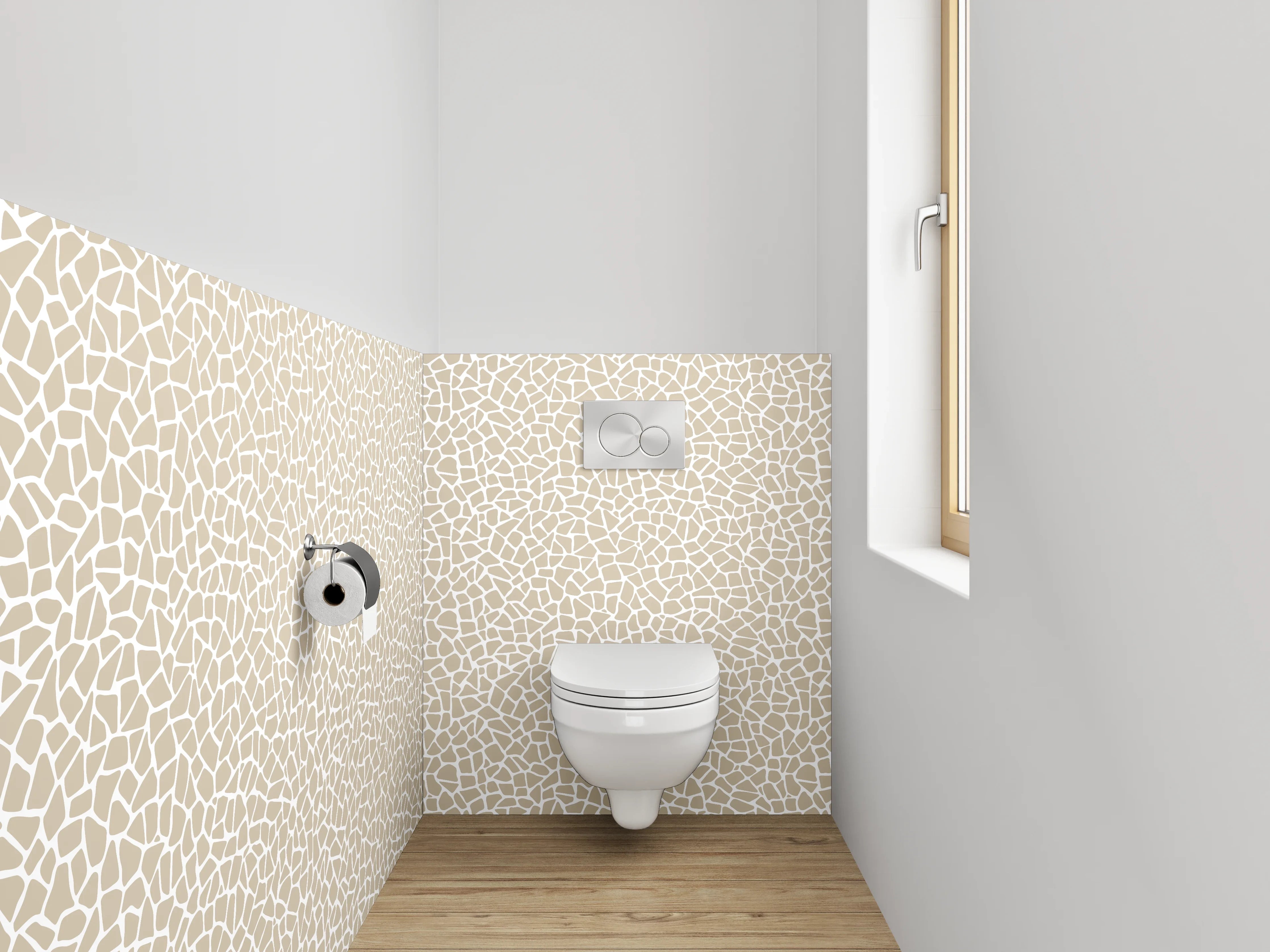 WC-Rückwand - Beige-Krakeledernachbildung mit feinen Rissen