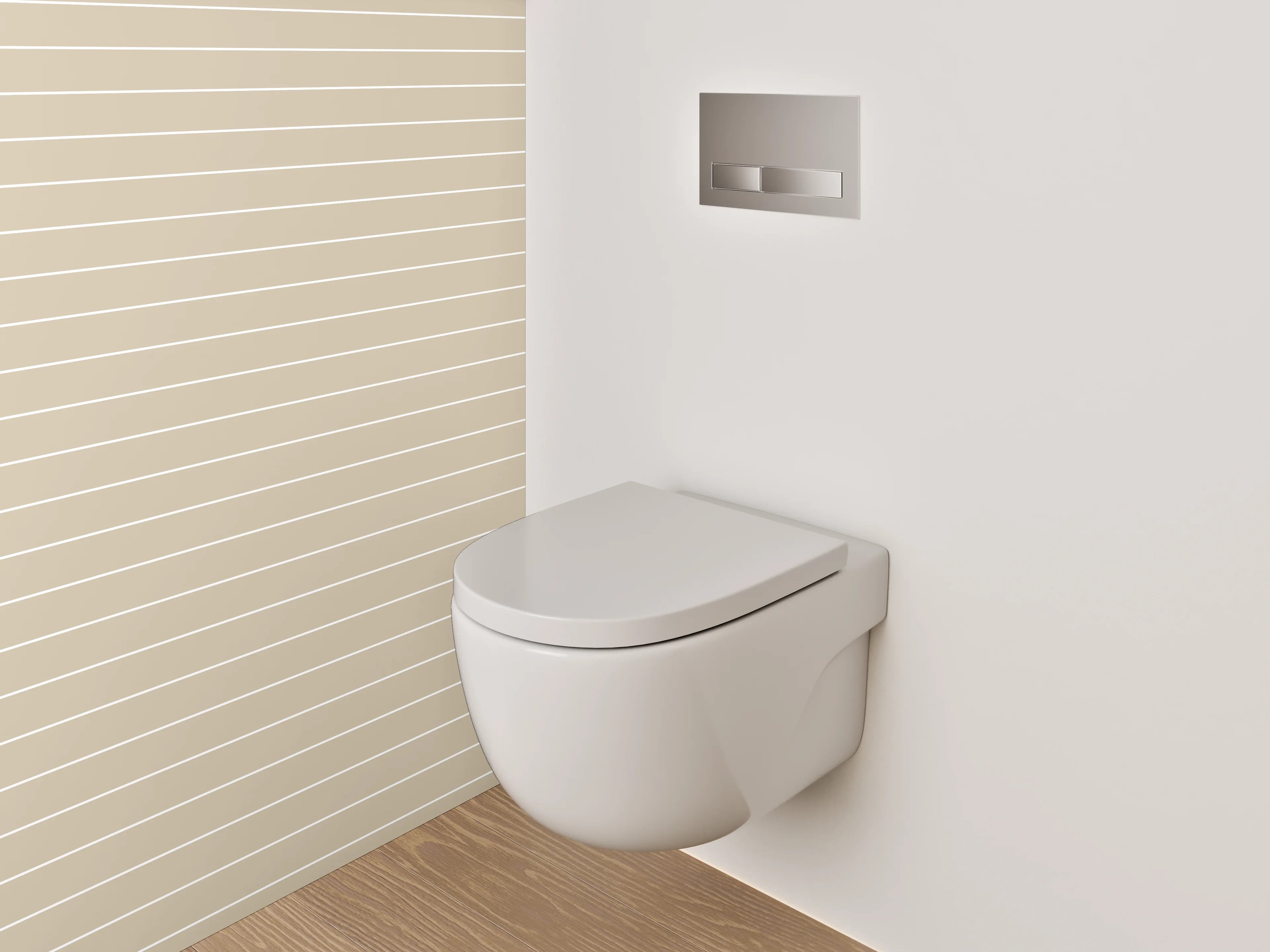 WC-Rückwand - Beige Linien-Muster minimalistisch