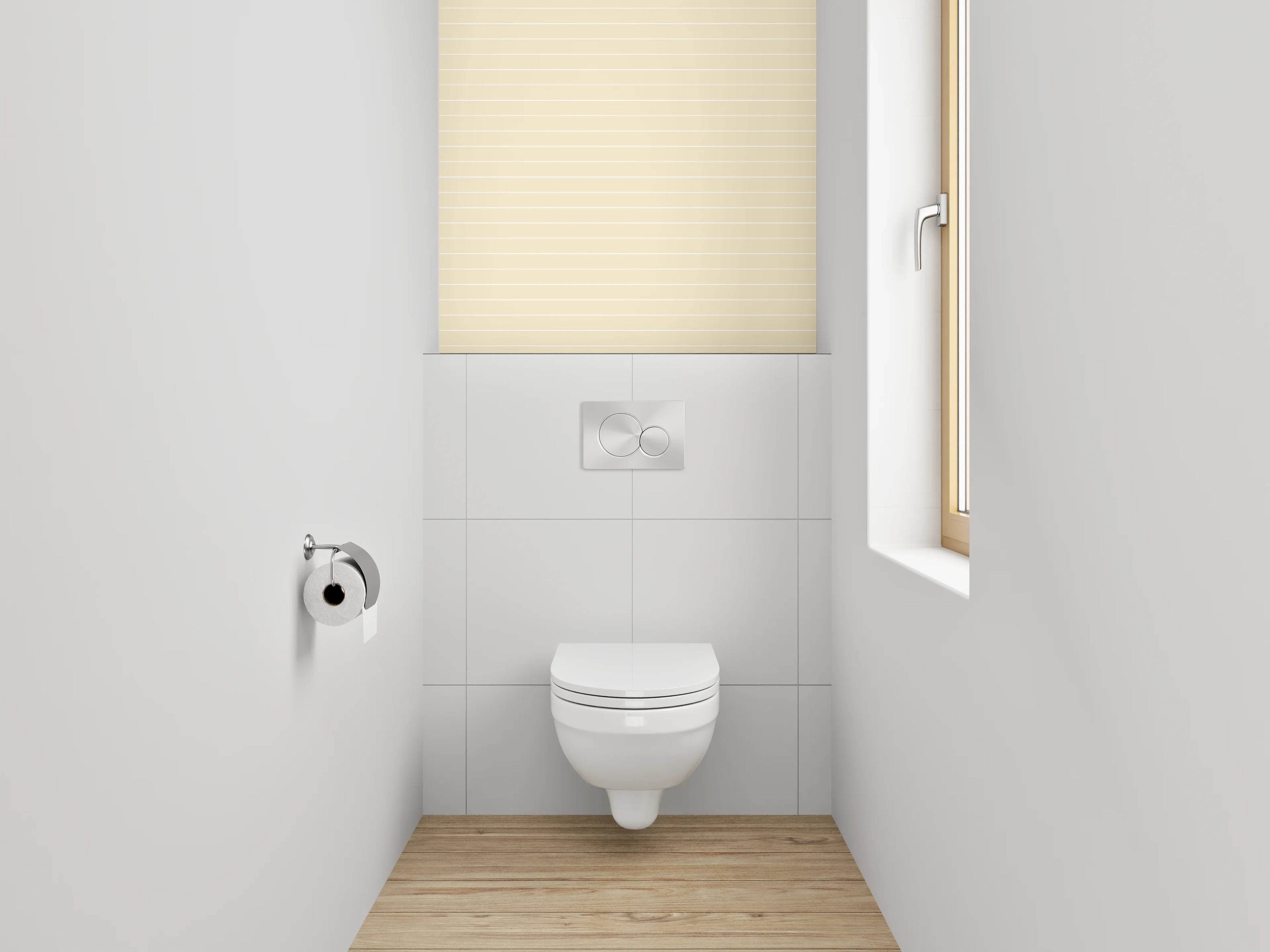 WC-Rückwand - Beige Linienmuster Minimalistisch