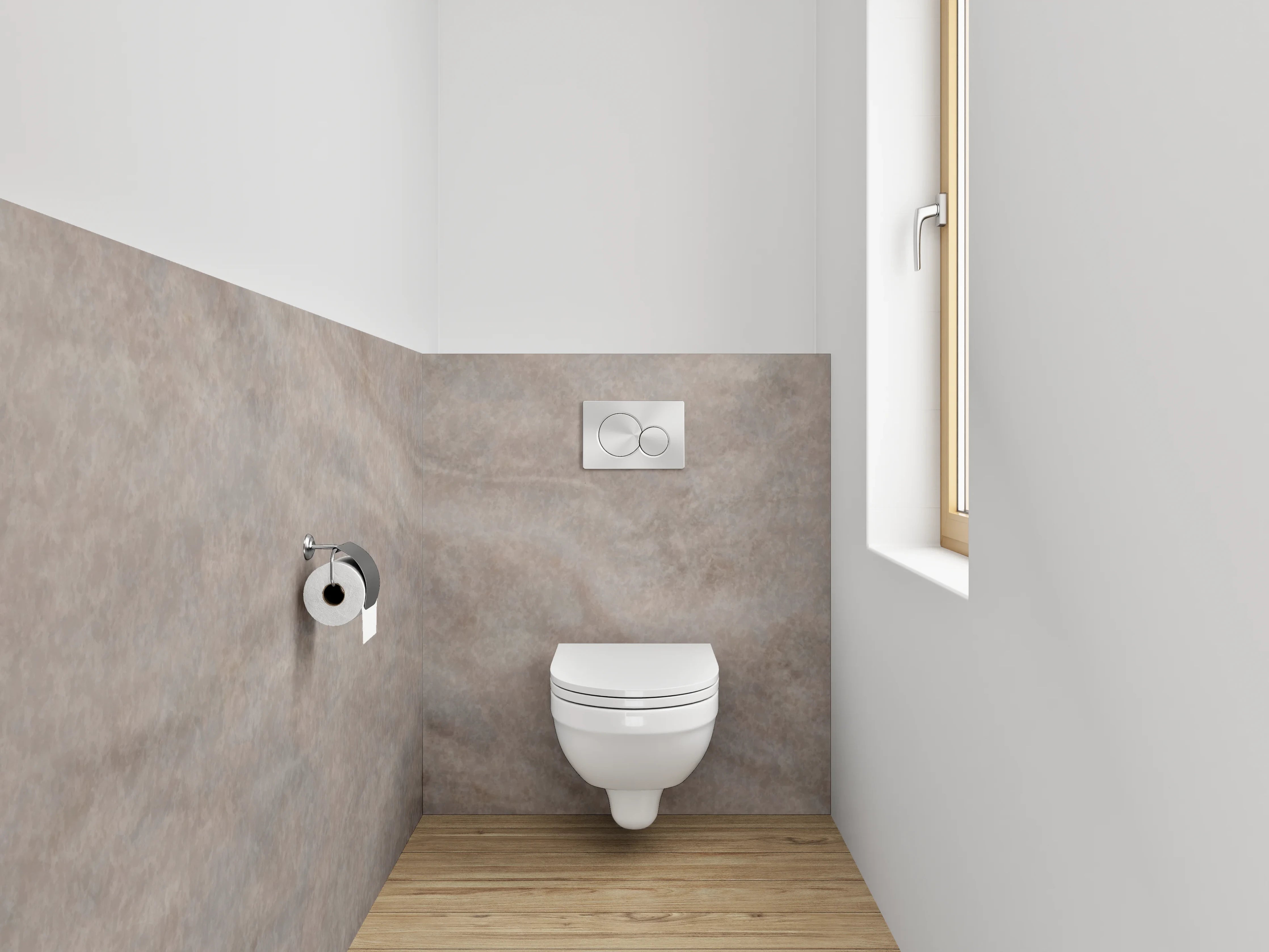 WC-Rückwand - Beige Marmor-Textur mit feiner Struktur