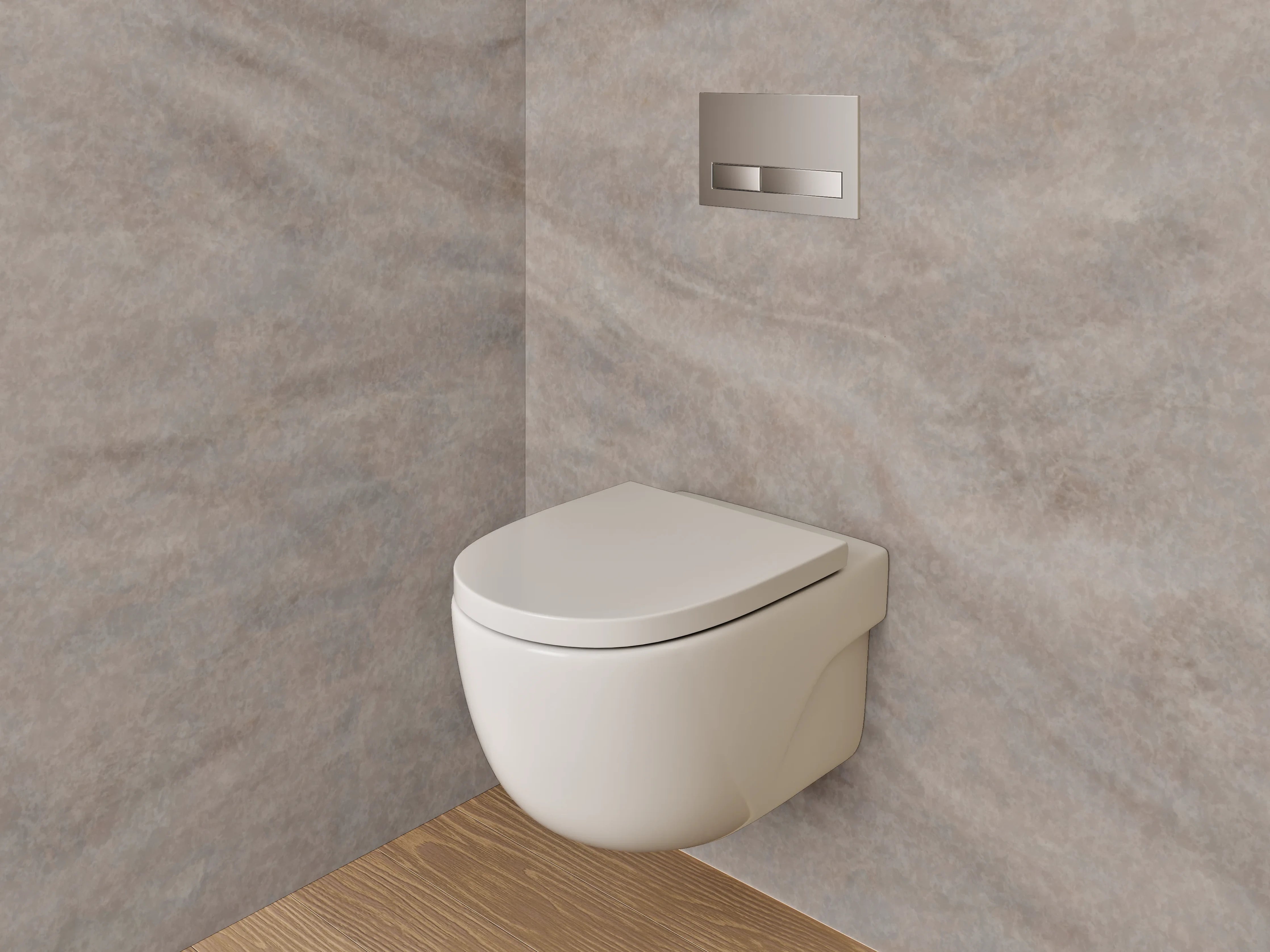 WC-Rückwand - Beige Marmor-Textur mit feiner Struktur