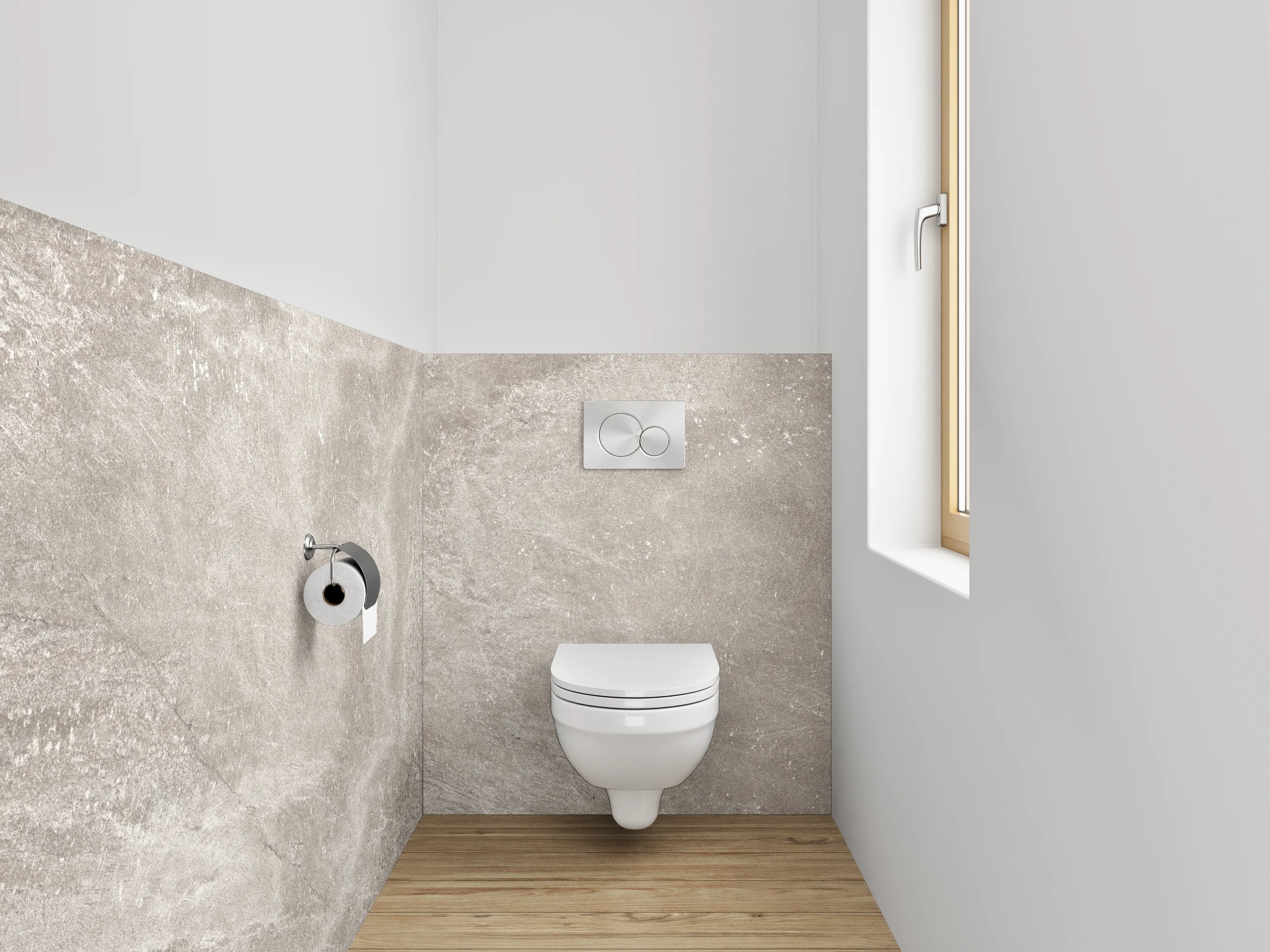 WC-Rückwand - Beige Marmor-Textur mit grauen Nuancen