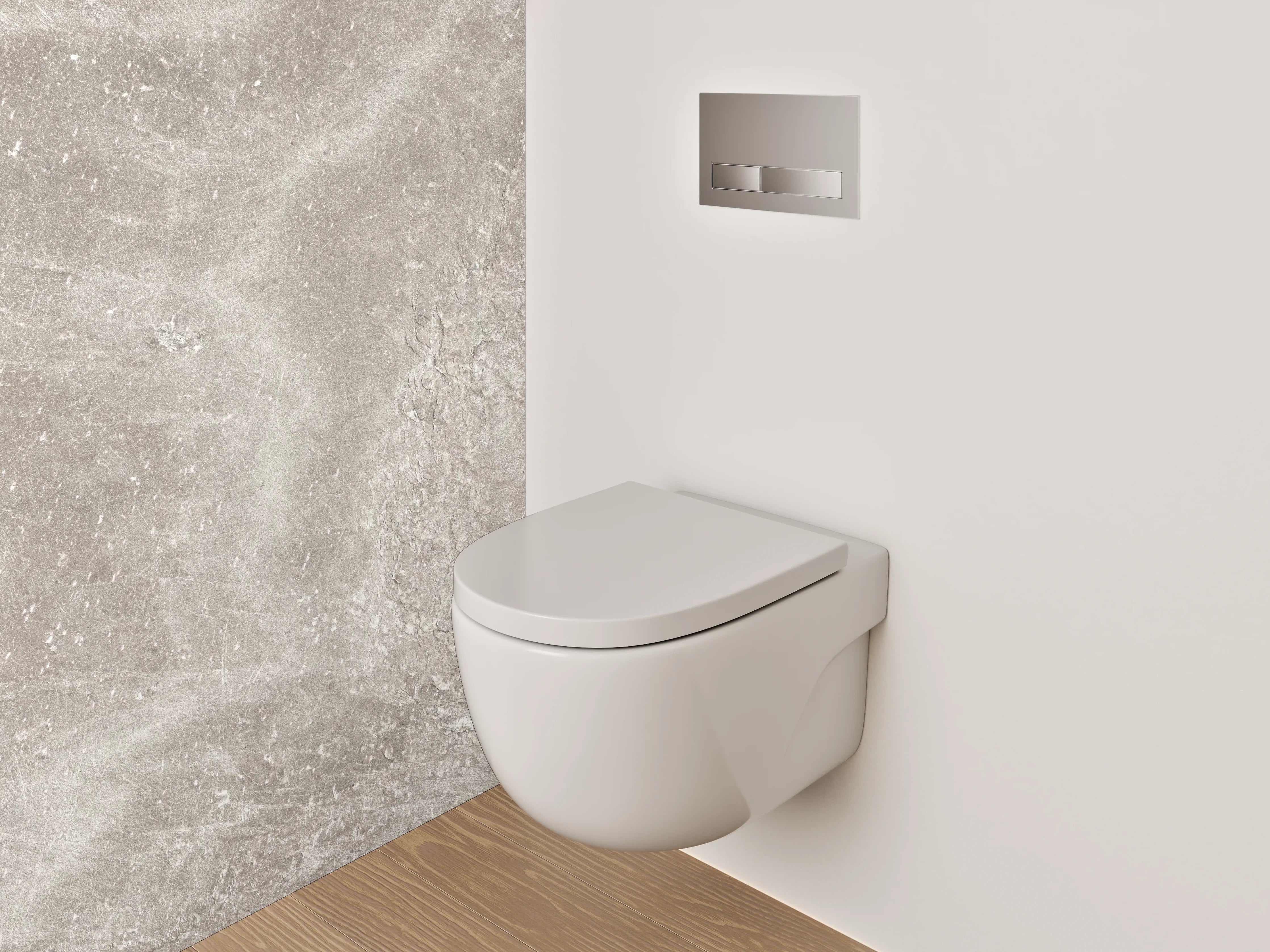 WC-Rückwand - Beige Marmor-Textur mit grauen Nuancen