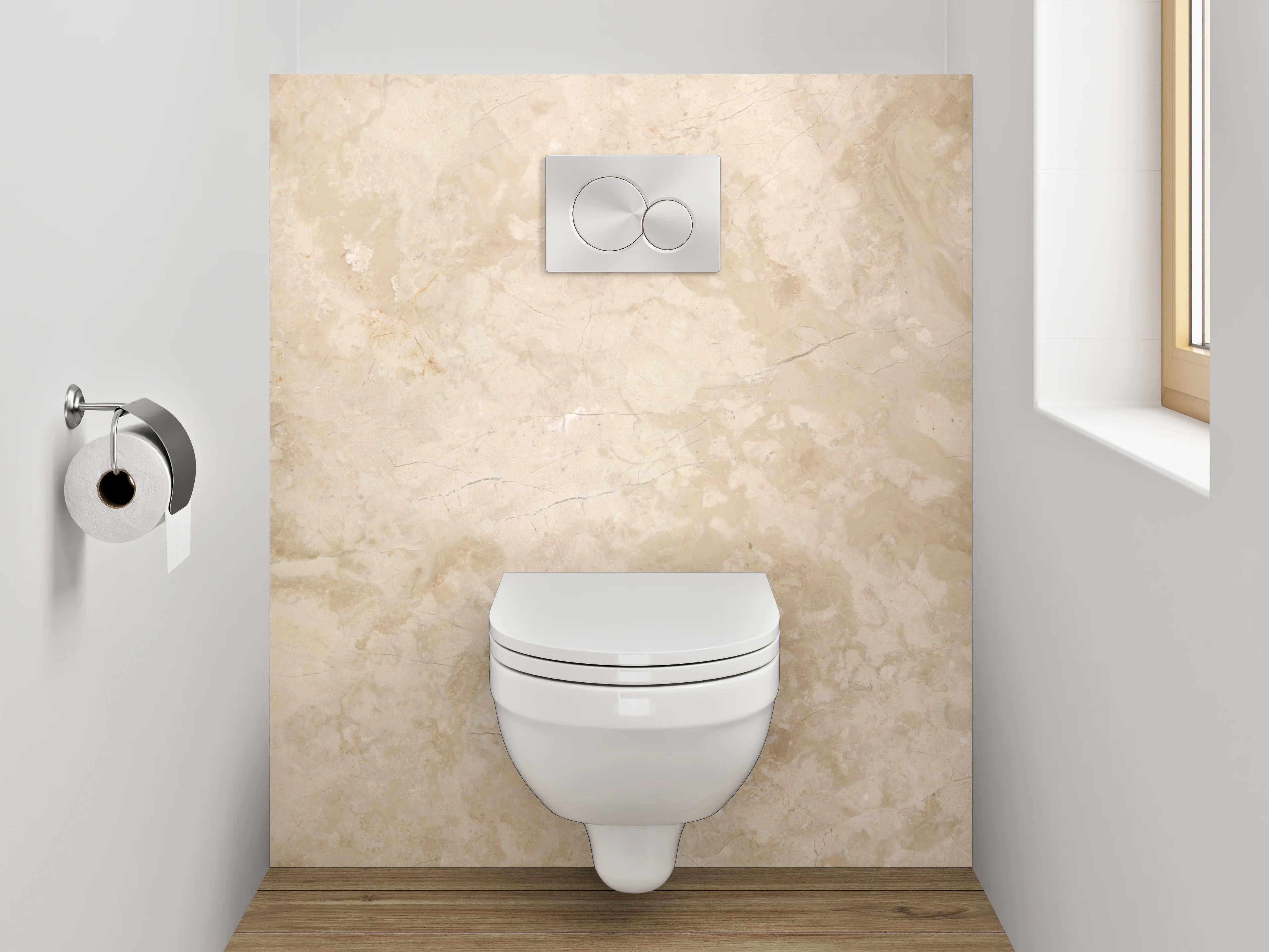 WC-Rückwand - Beige Marmoroptik Eleganz