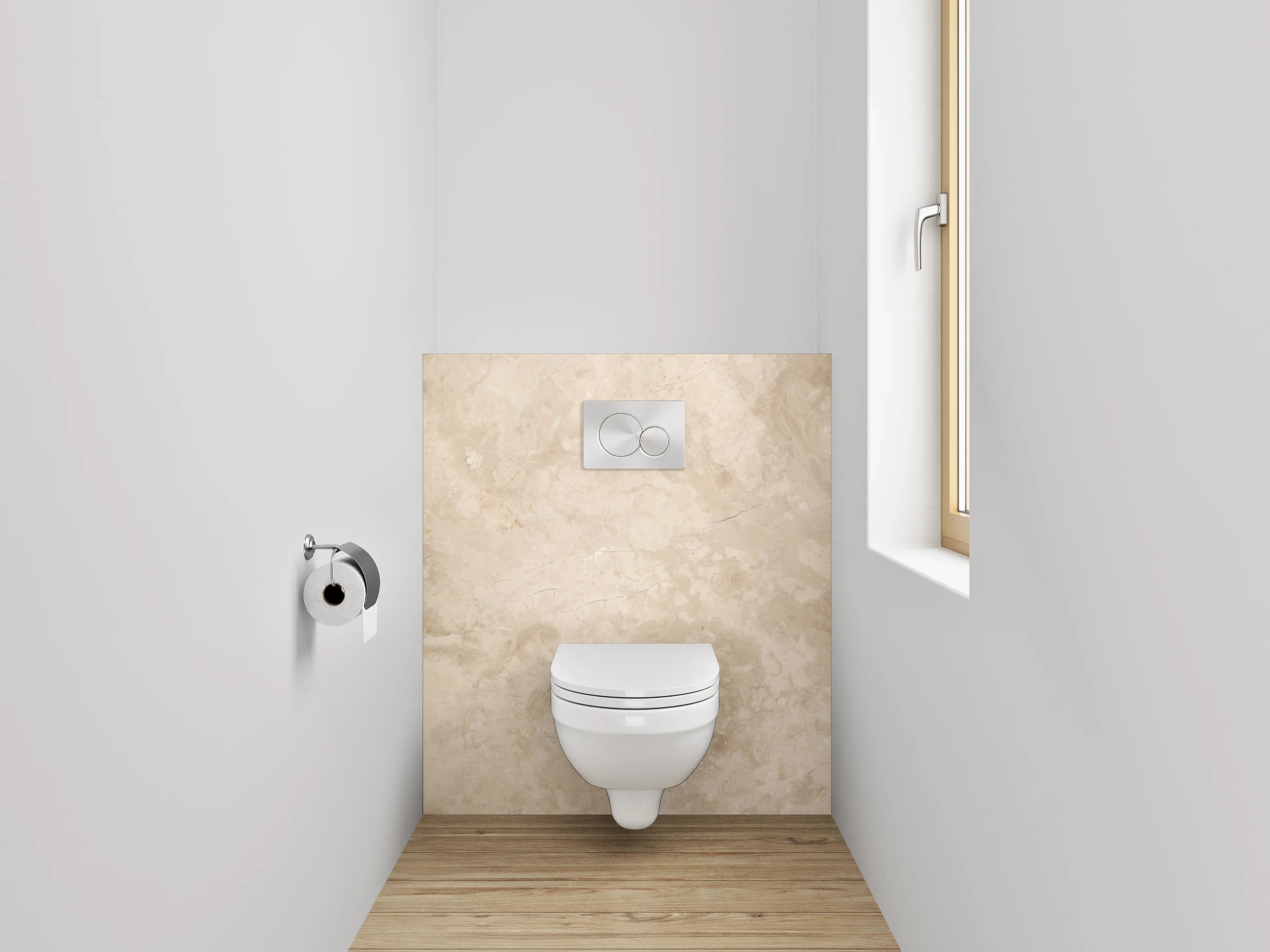 WC-Rückwand - Beige Marmoroptik Eleganz