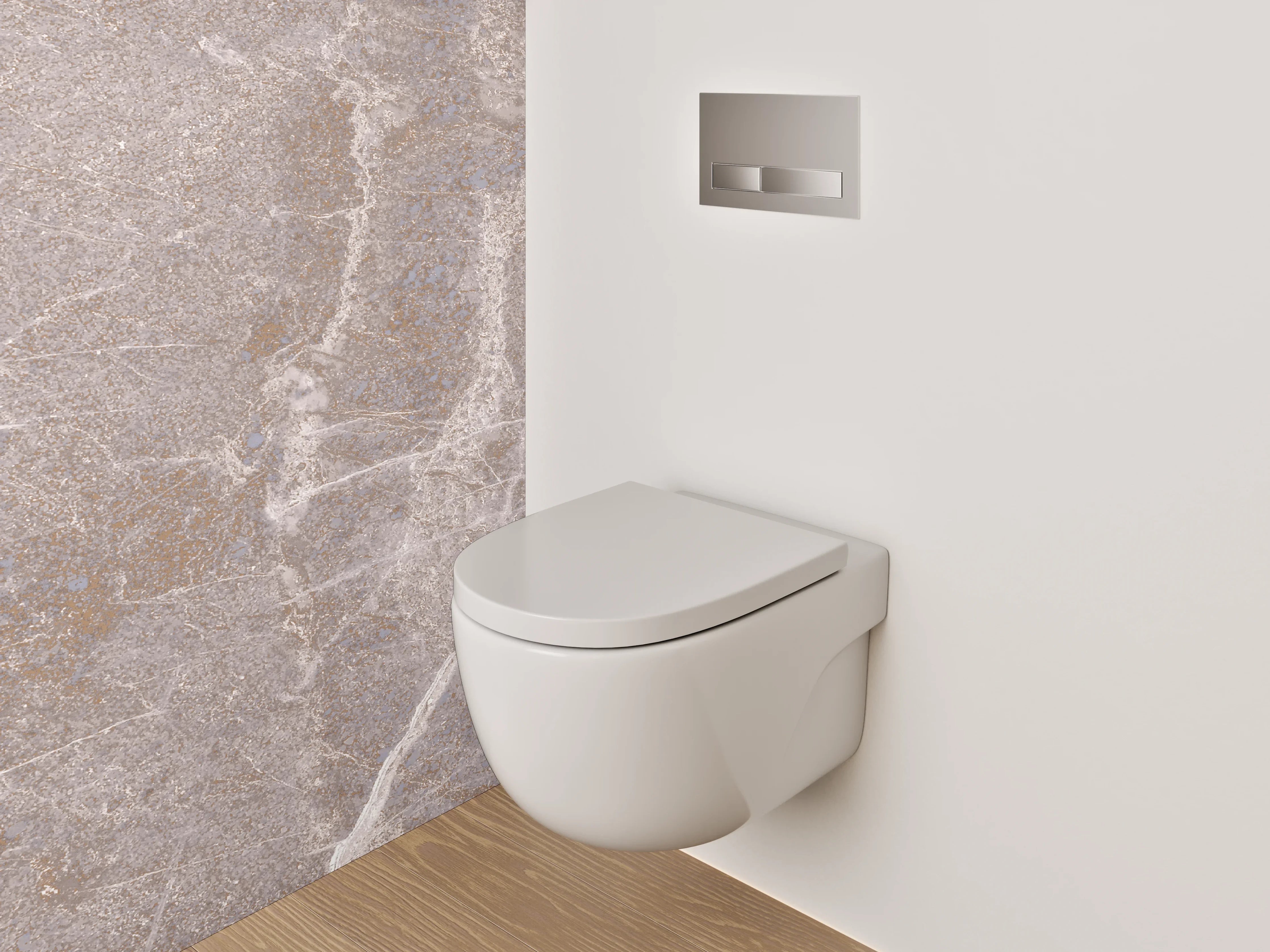 WC-Rückwand - Beige Marmoroptik Fliesenstruktur