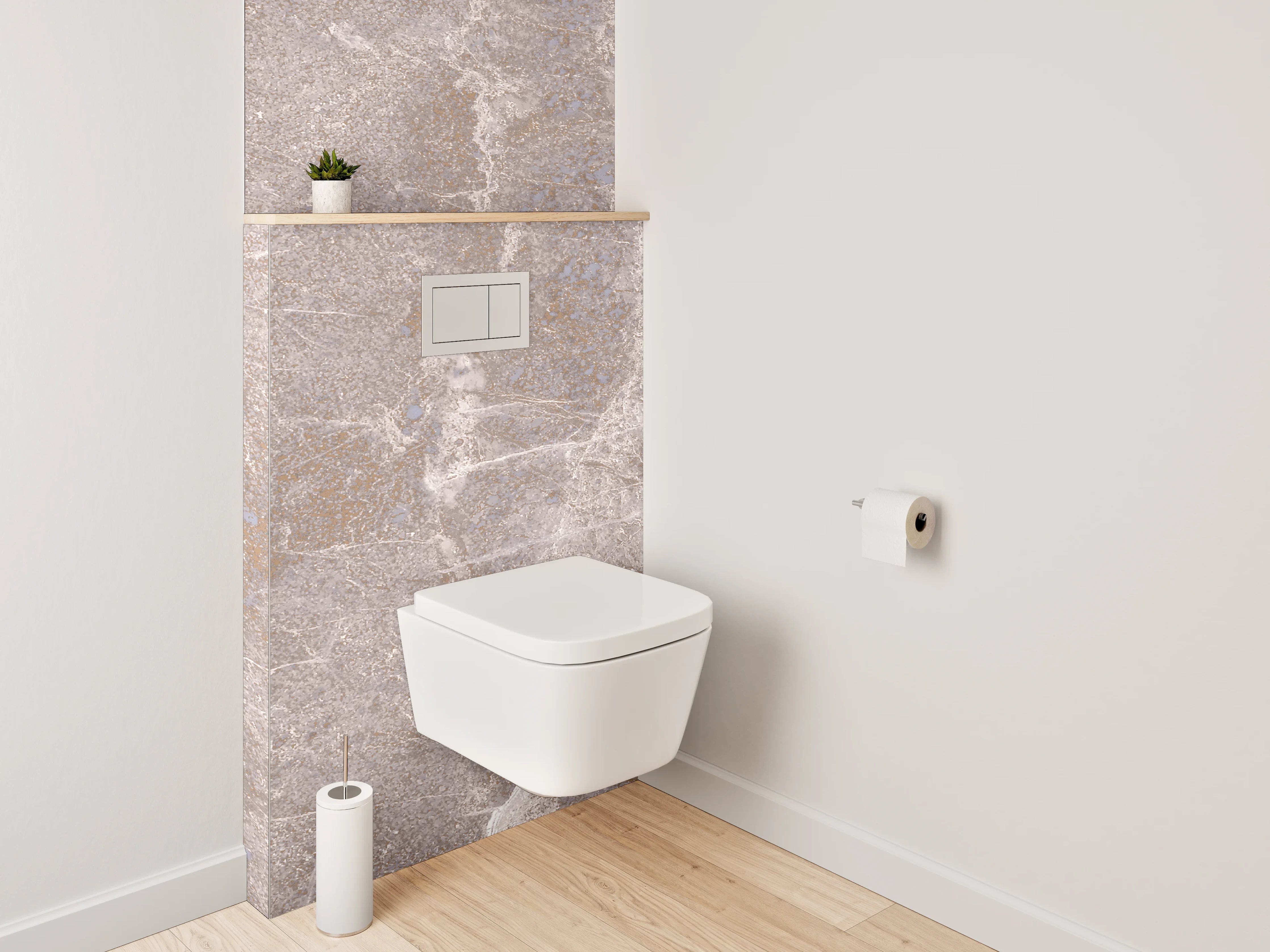 WC-Rückwand - Beige Marmoroptik Fliesenstruktur