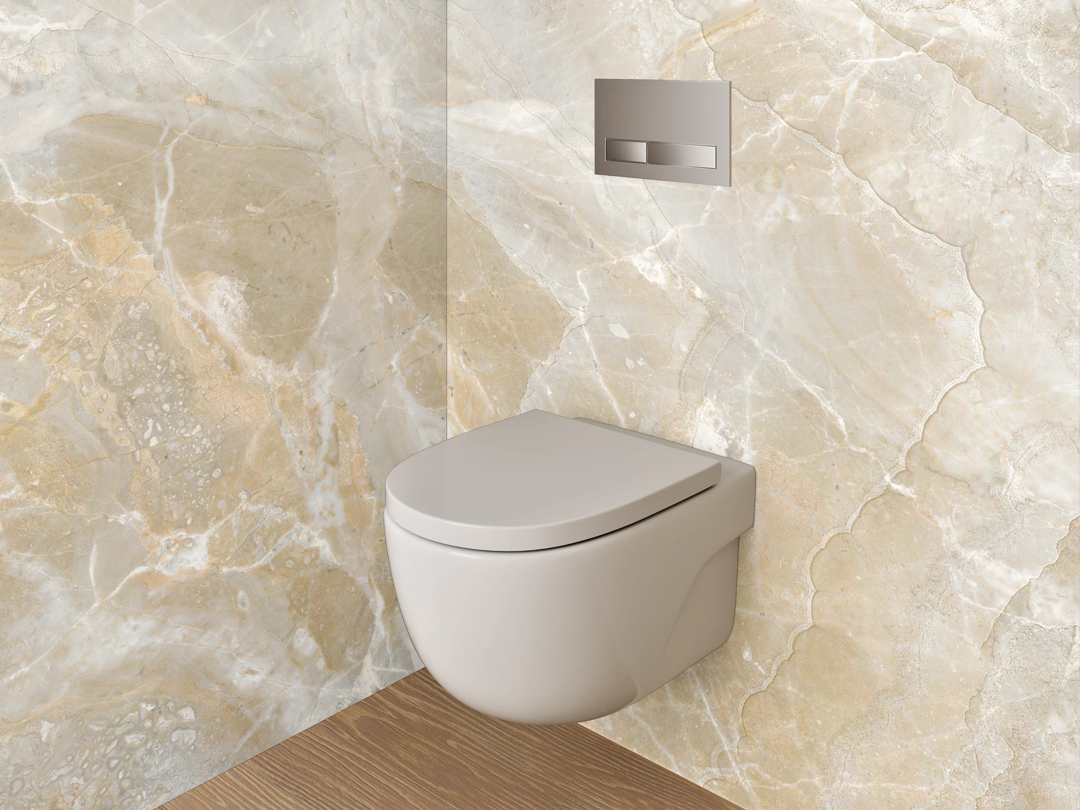 WC-Rückwand - Beige Marmoroptik Steinfliese