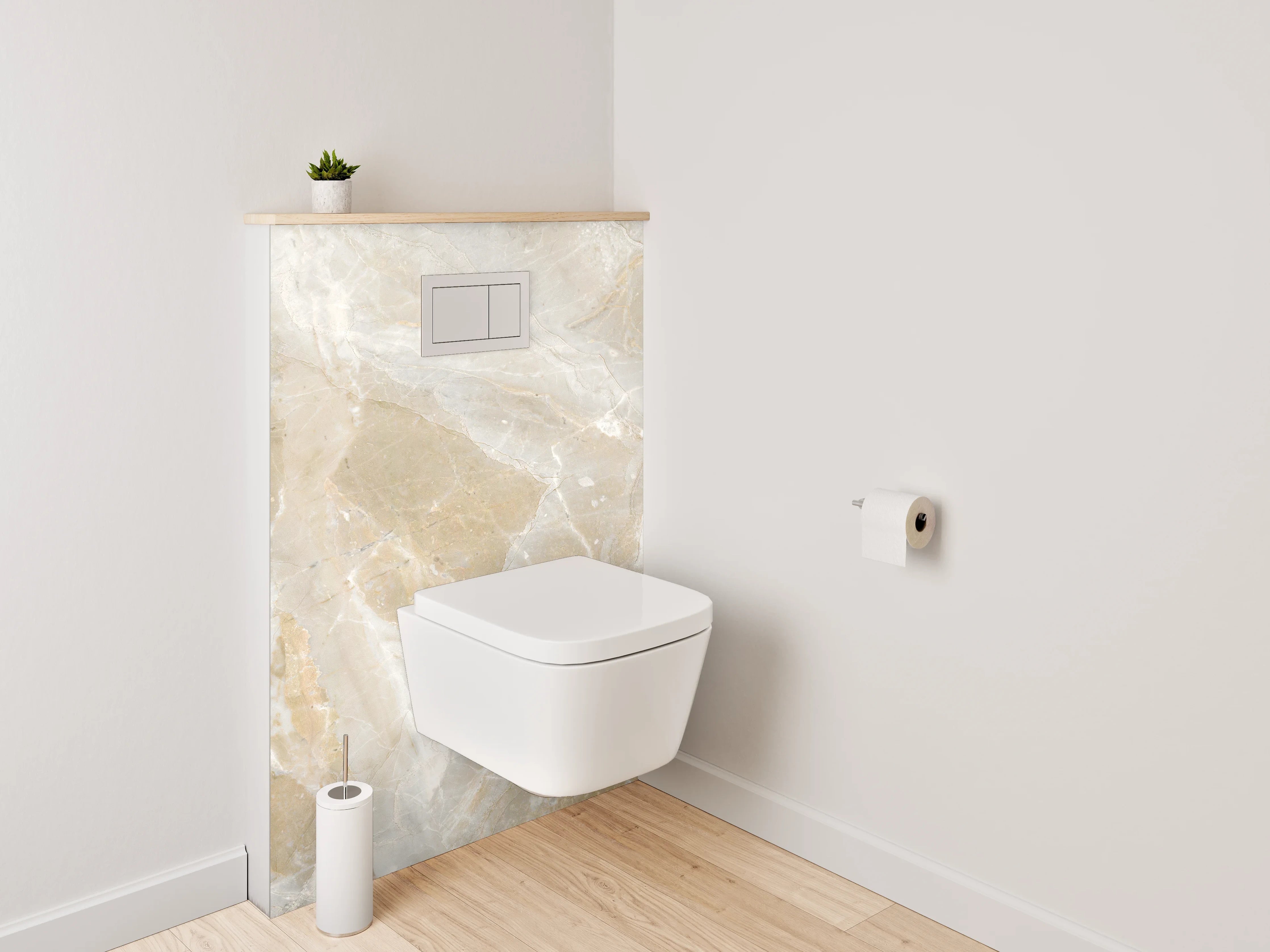 WC-Rückwand - Beige Marmoroptik Steinfliese