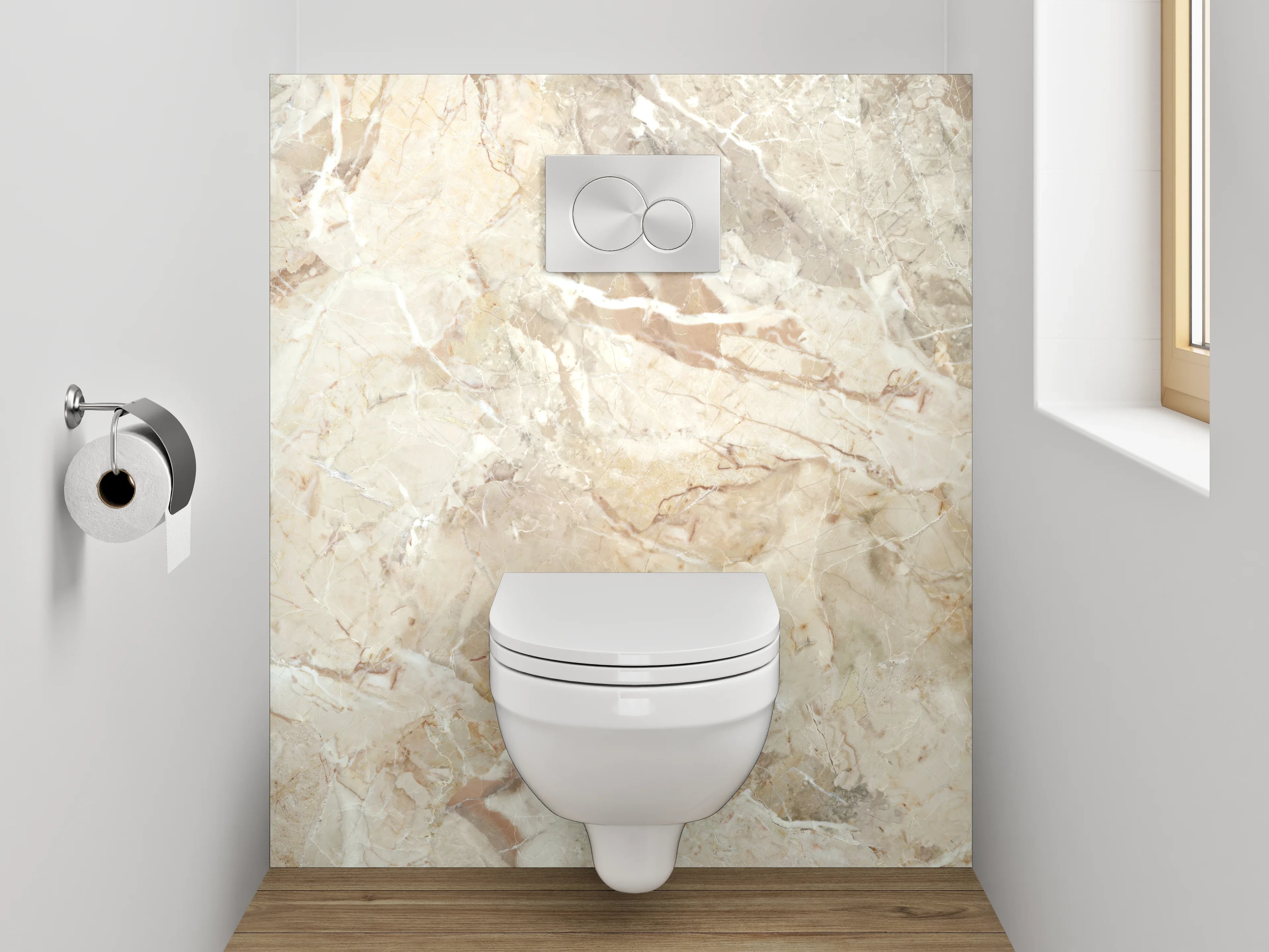 WC-Rückwand - Beige Marmoroptik modern