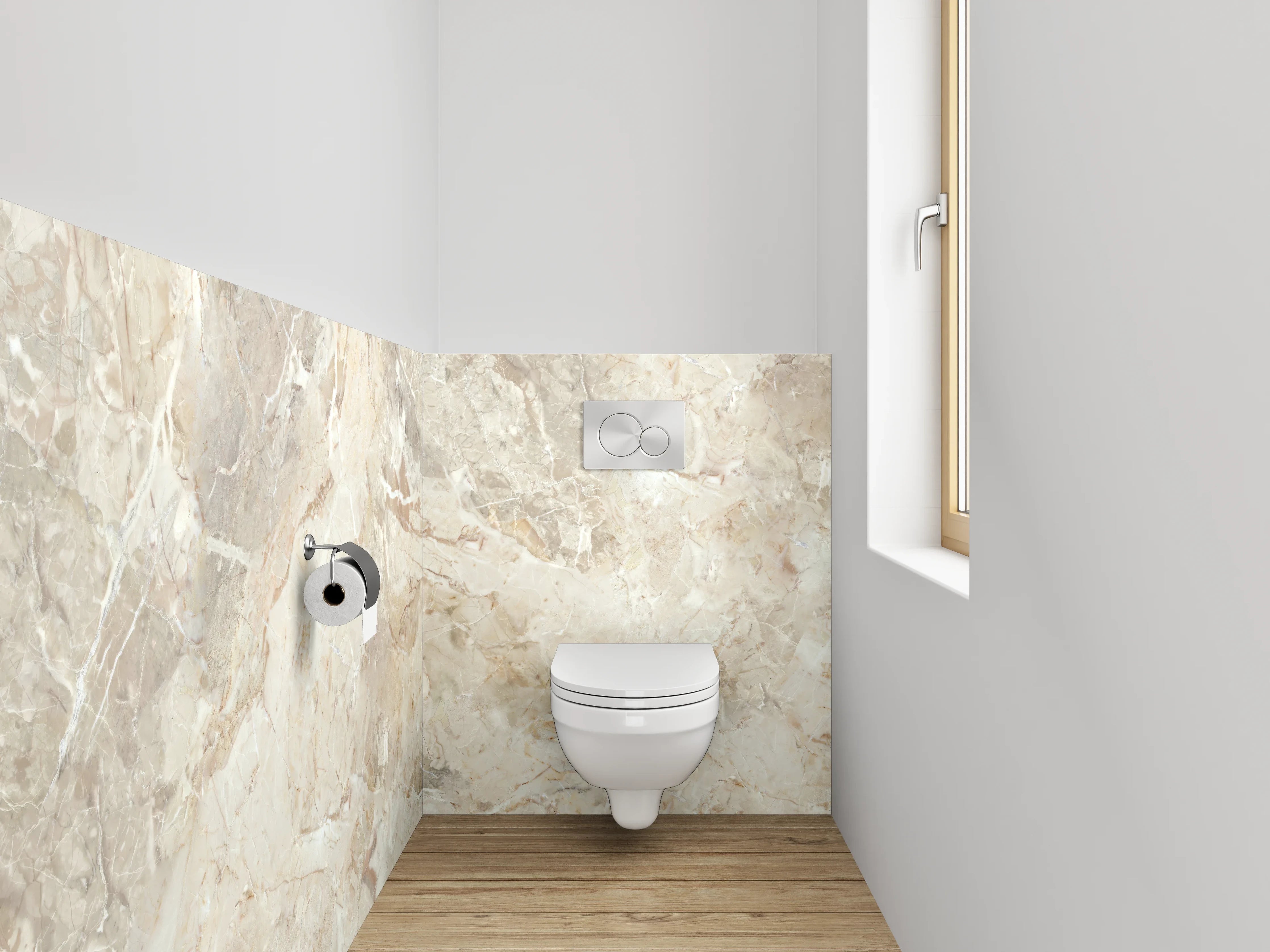 WC-Rückwand - Beige Marmoroptik modern