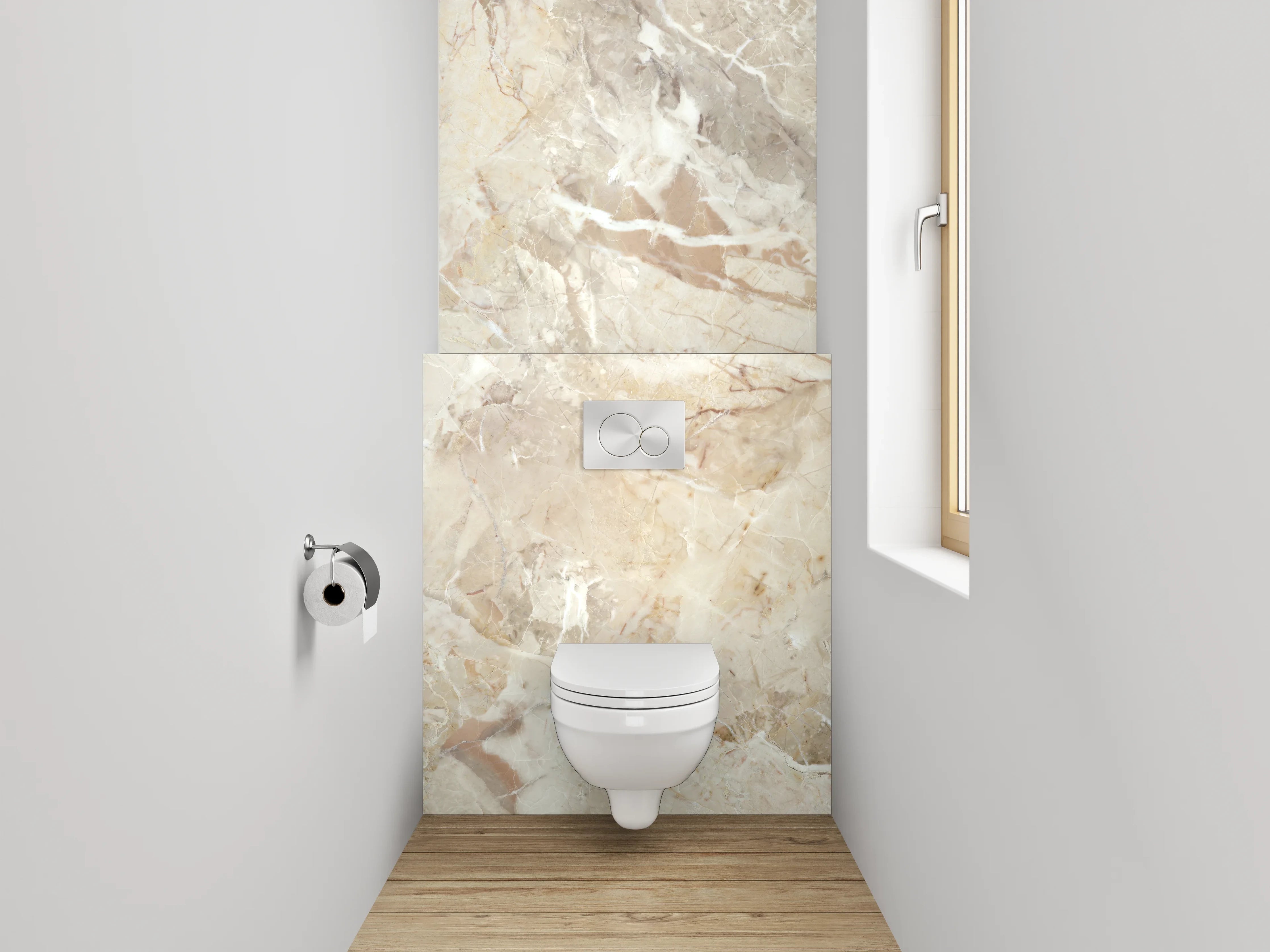 WC-Rückwand - Beige Marmoroptik modern