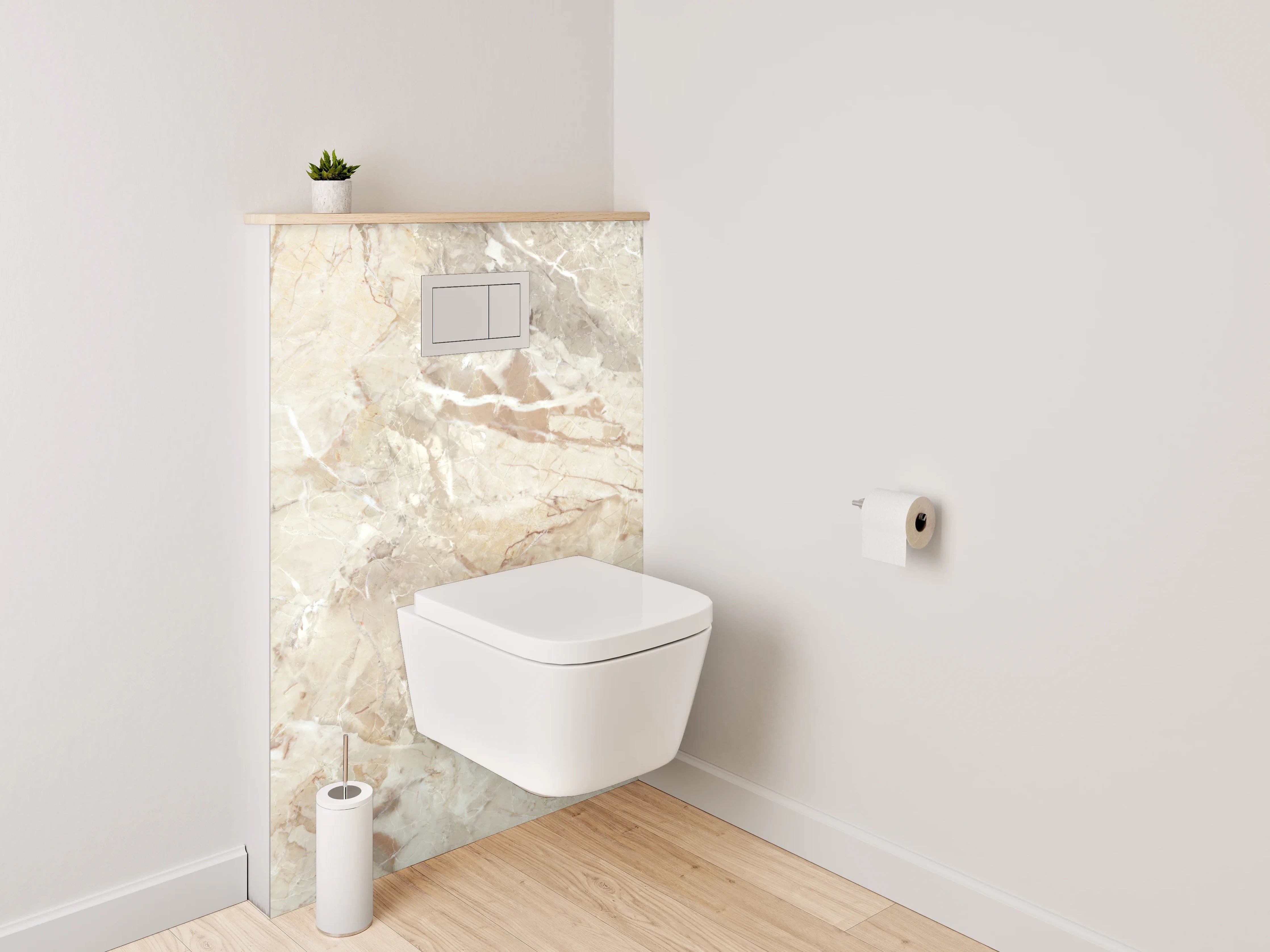 WC-Rückwand - Beige Marmoroptik modern