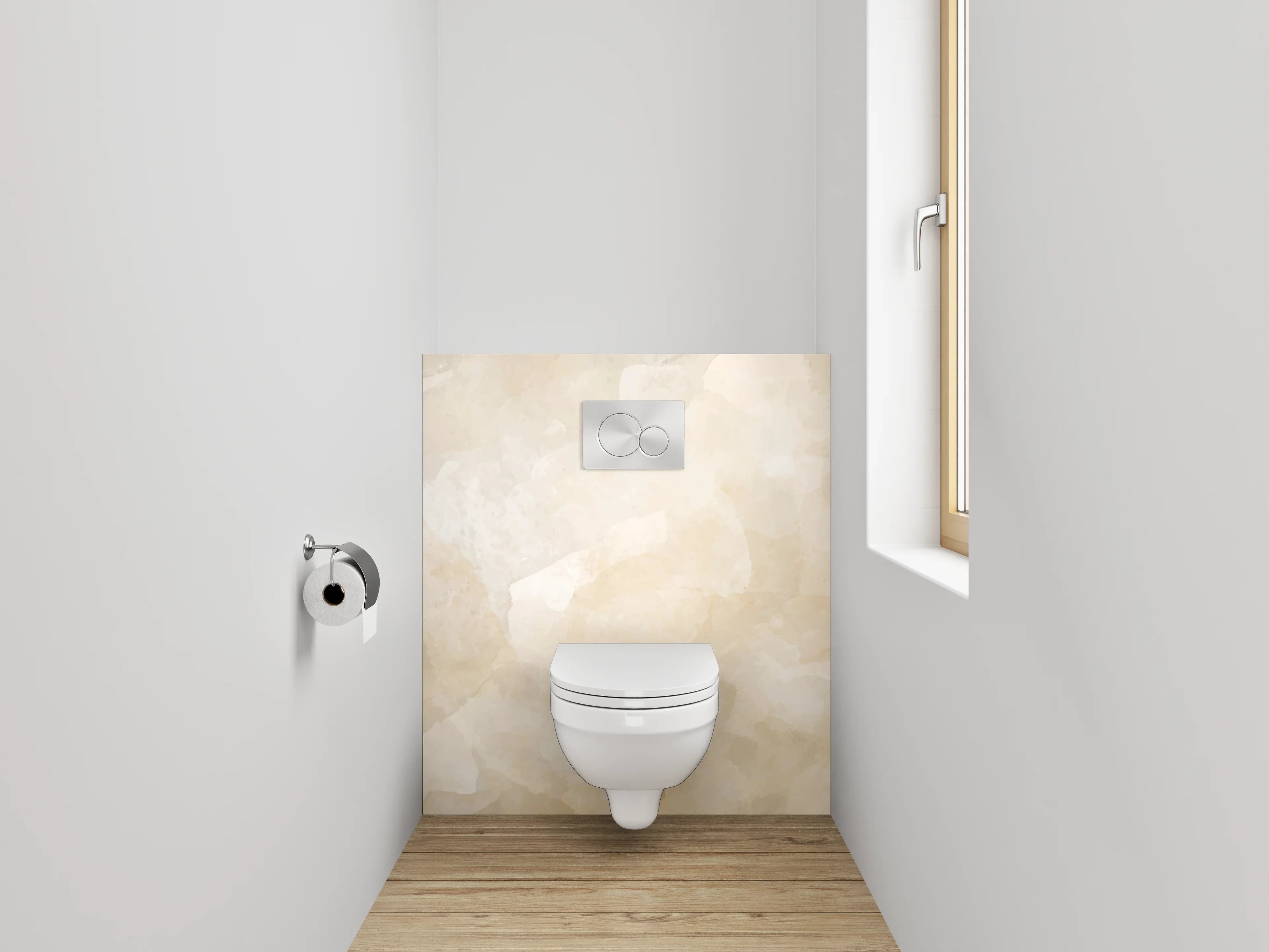 WC-Rückwand - Beige Marmorstruktur Wandbild
