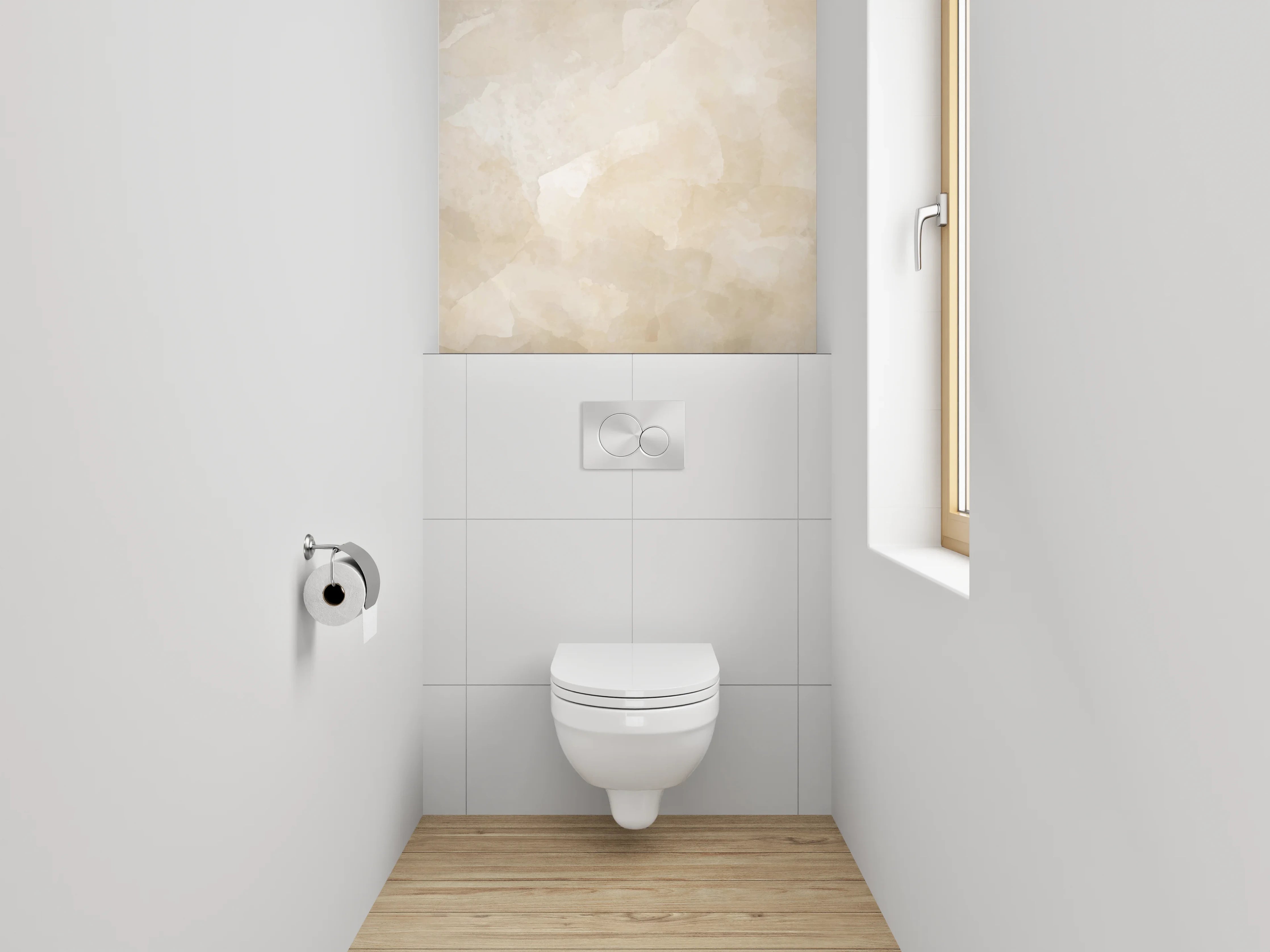 WC-Rückwand - Beige Marmorstruktur Wandbild