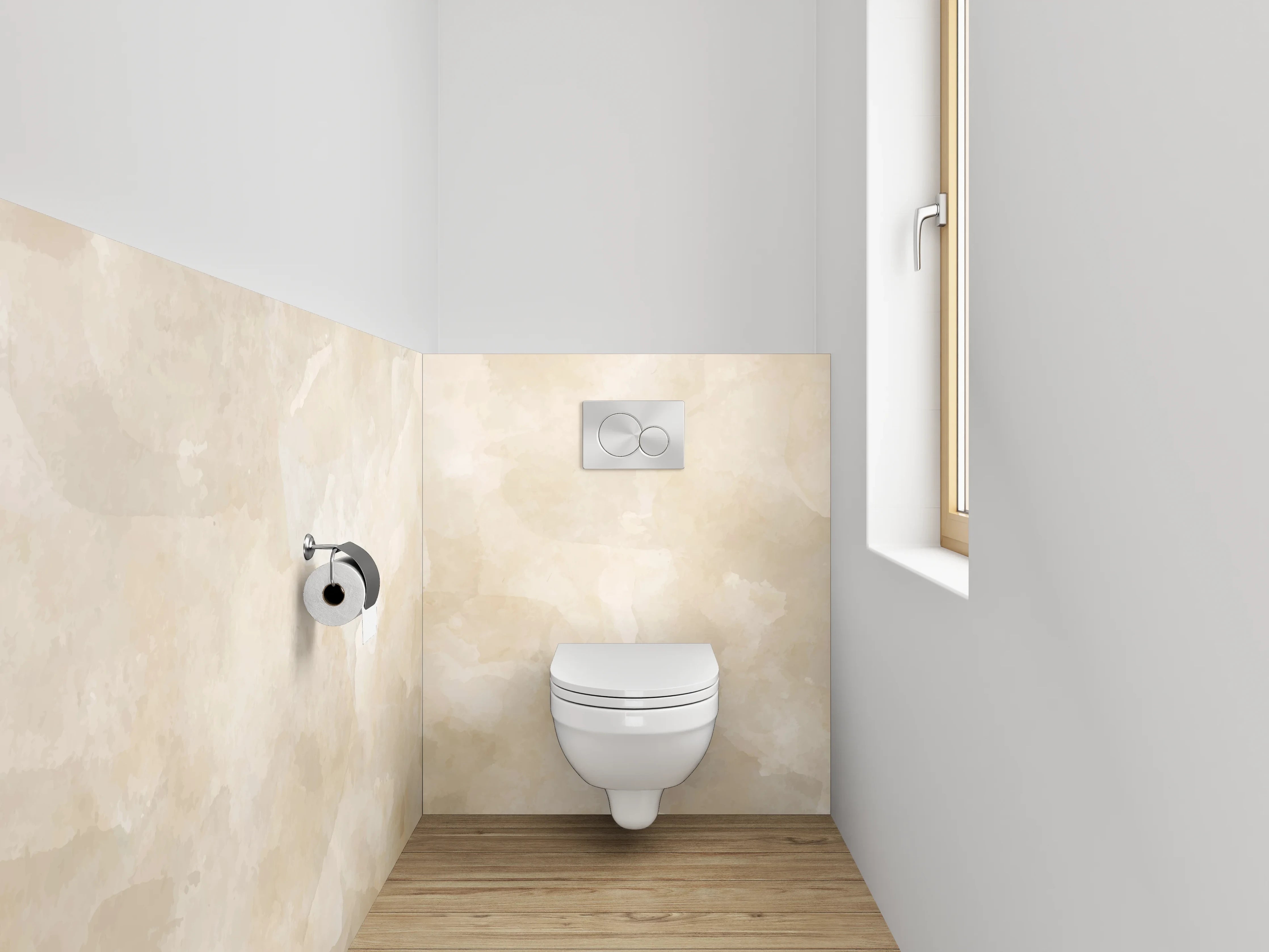 WC-Rückwand - Beige Marmorstruktur Wandbild