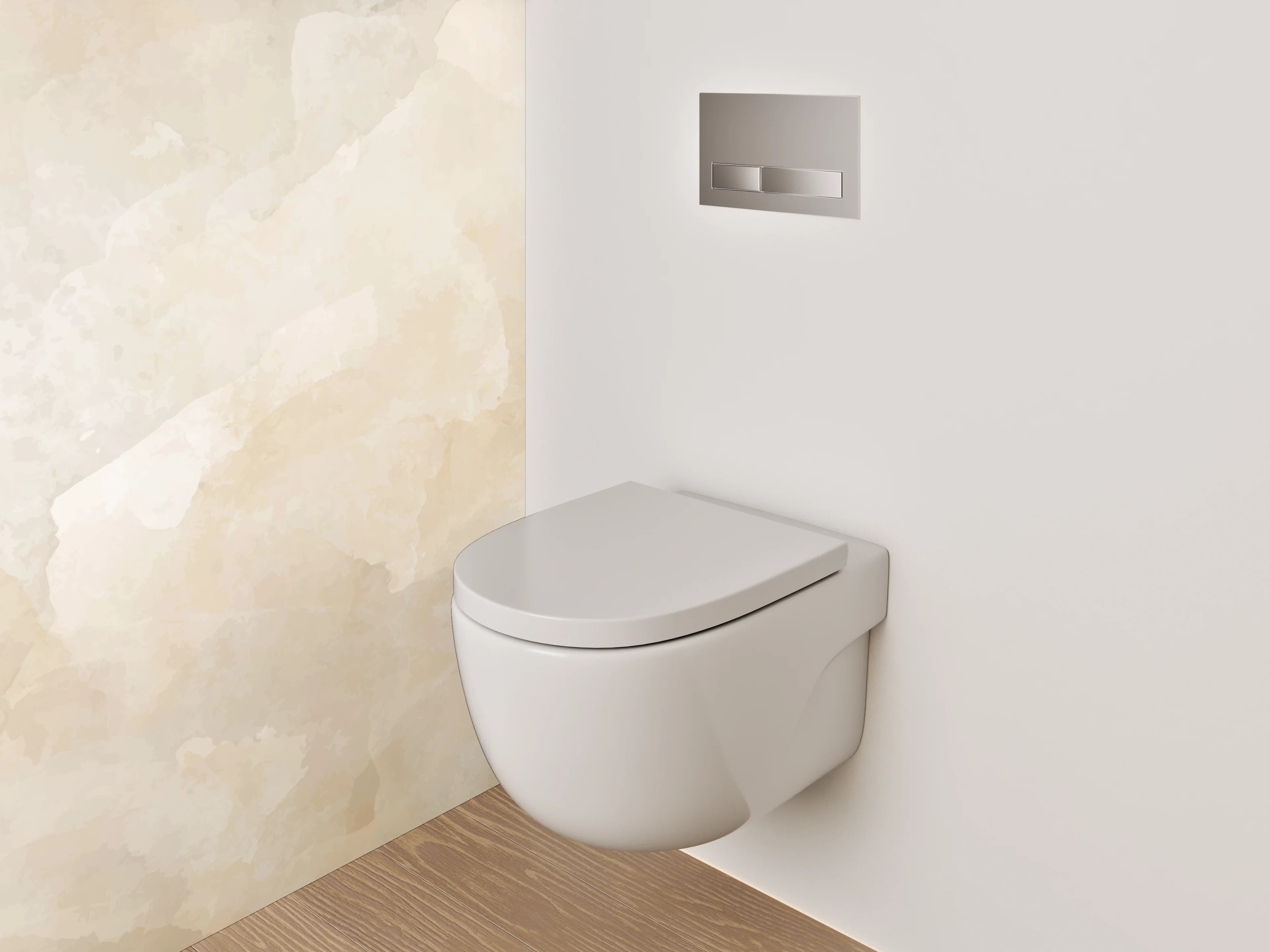 WC-Rückwand - Beige Marmorstruktur Wandbild