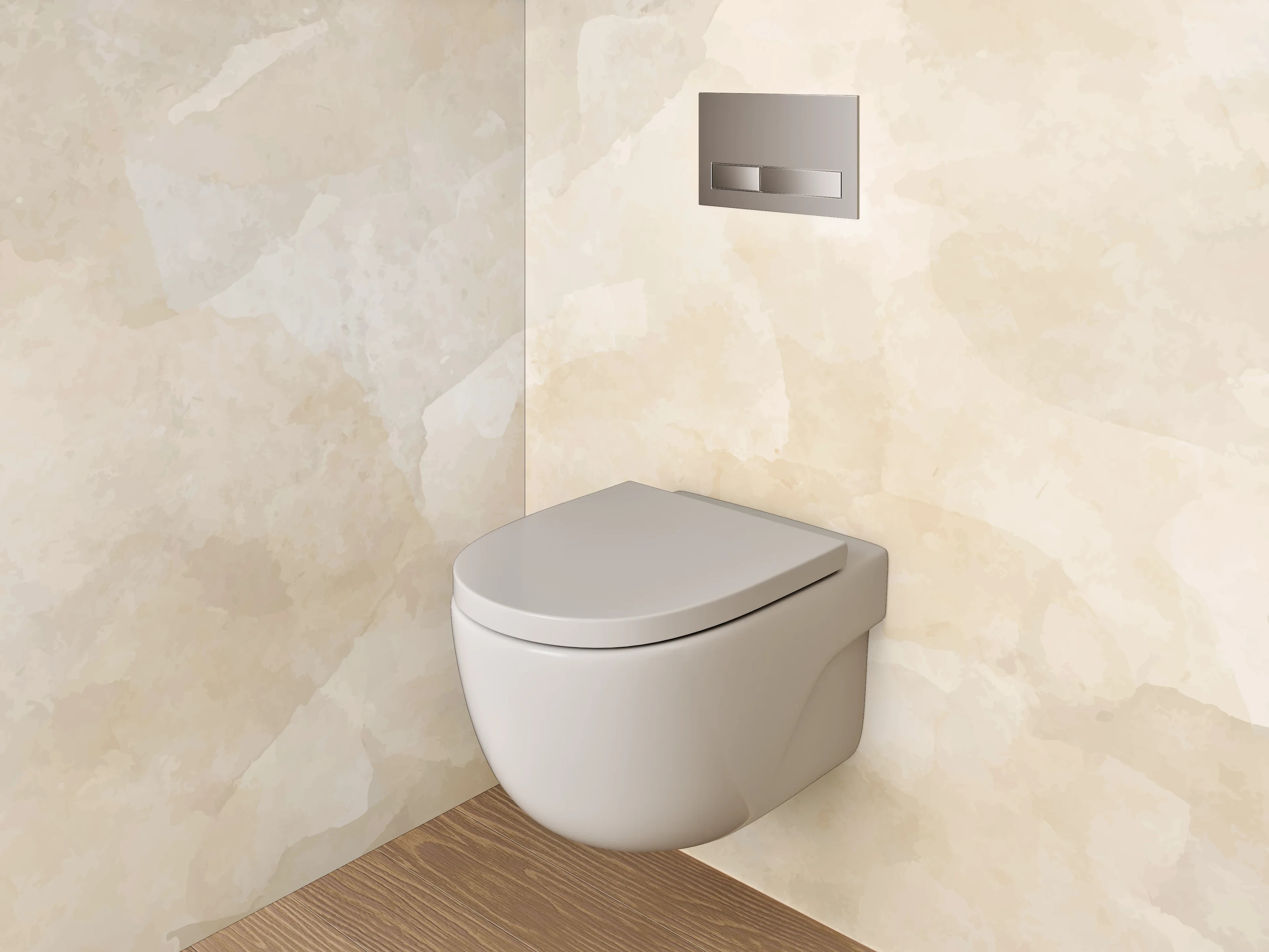 WC-Rückwand - Beige Marmorstruktur Wandbild