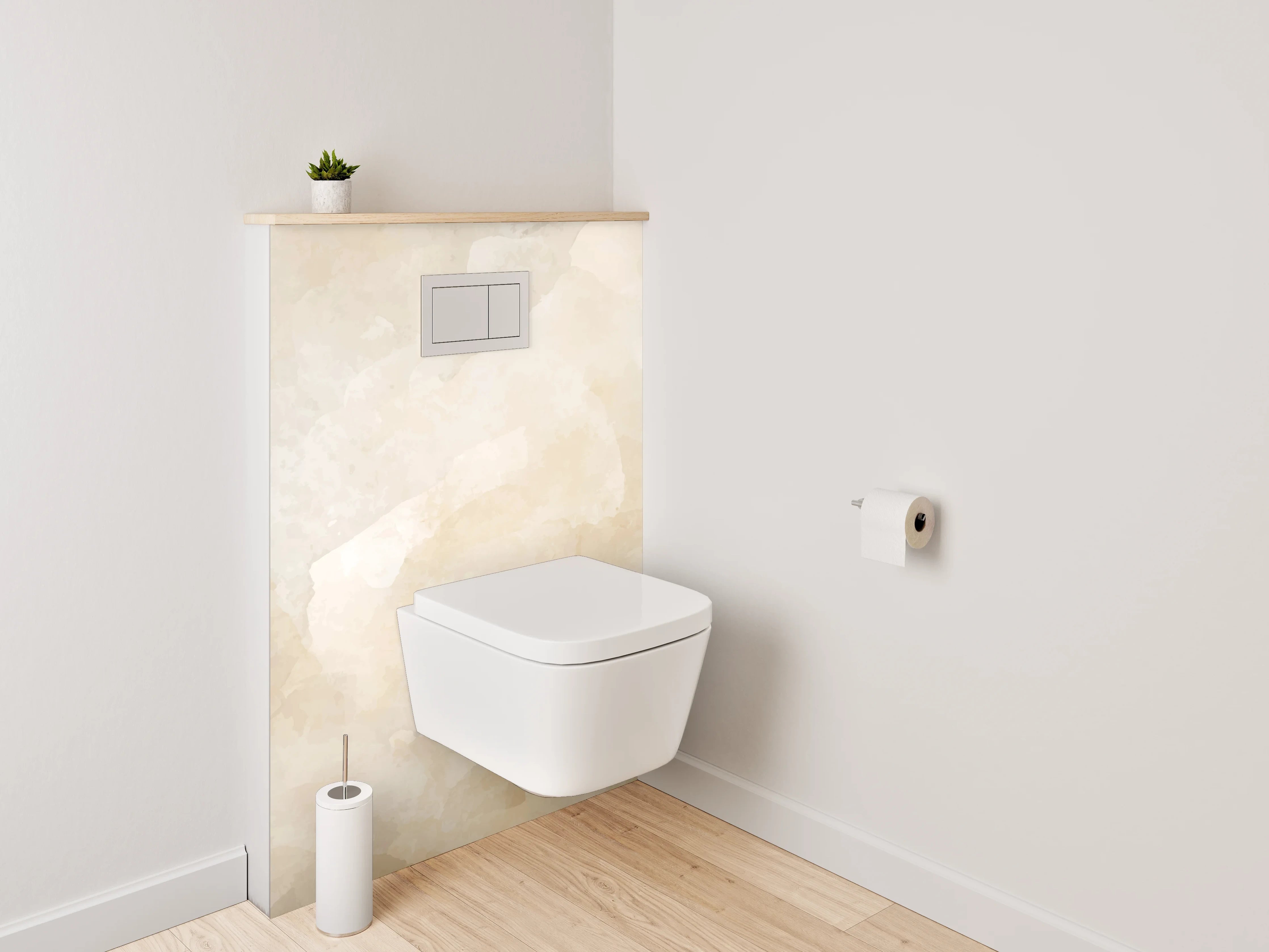 WC-Rückwand - Beige Marmorstruktur Wandbild