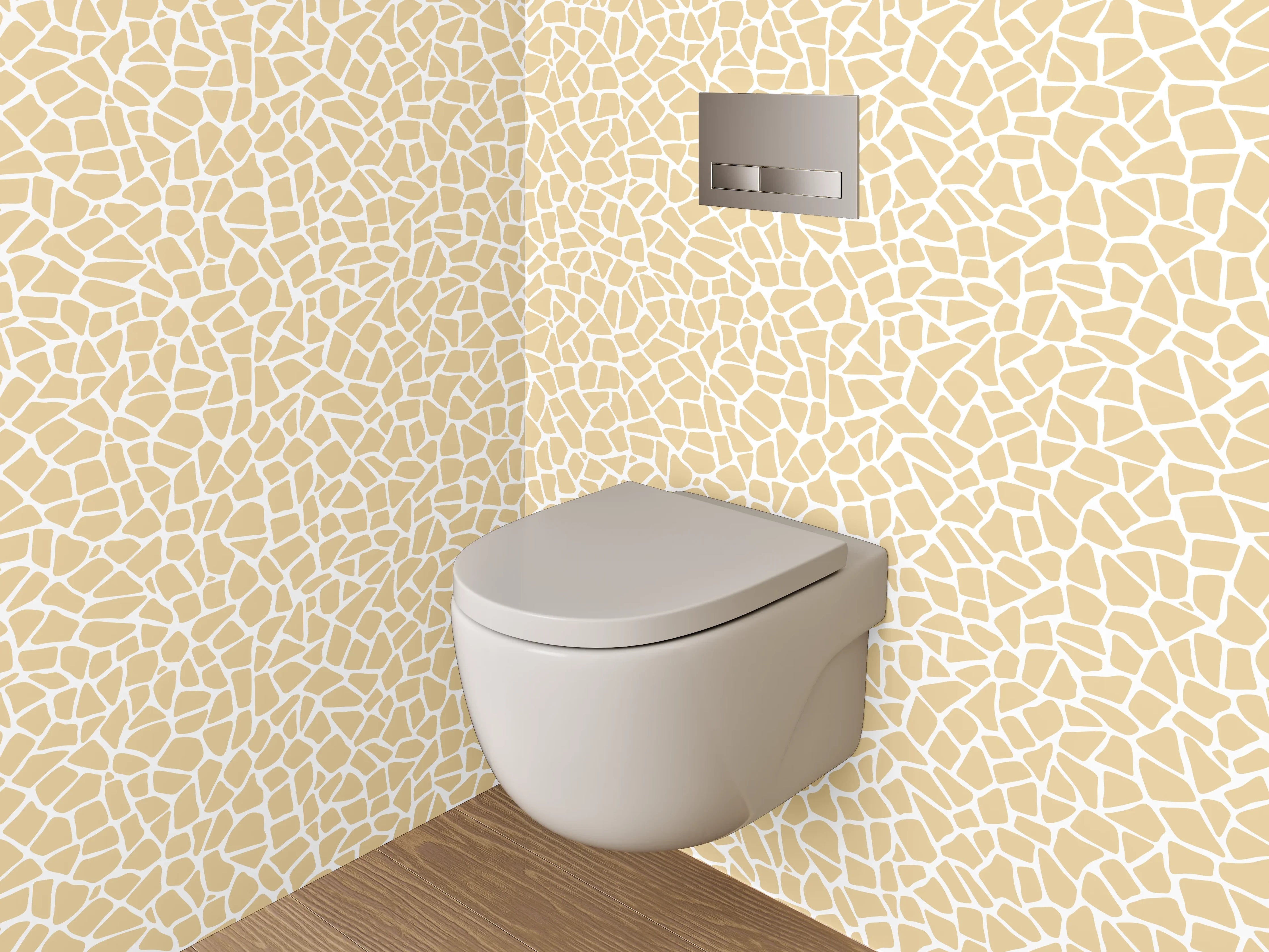 WC-Rückwand - Beige Mosaik Muster Fliesenoptik