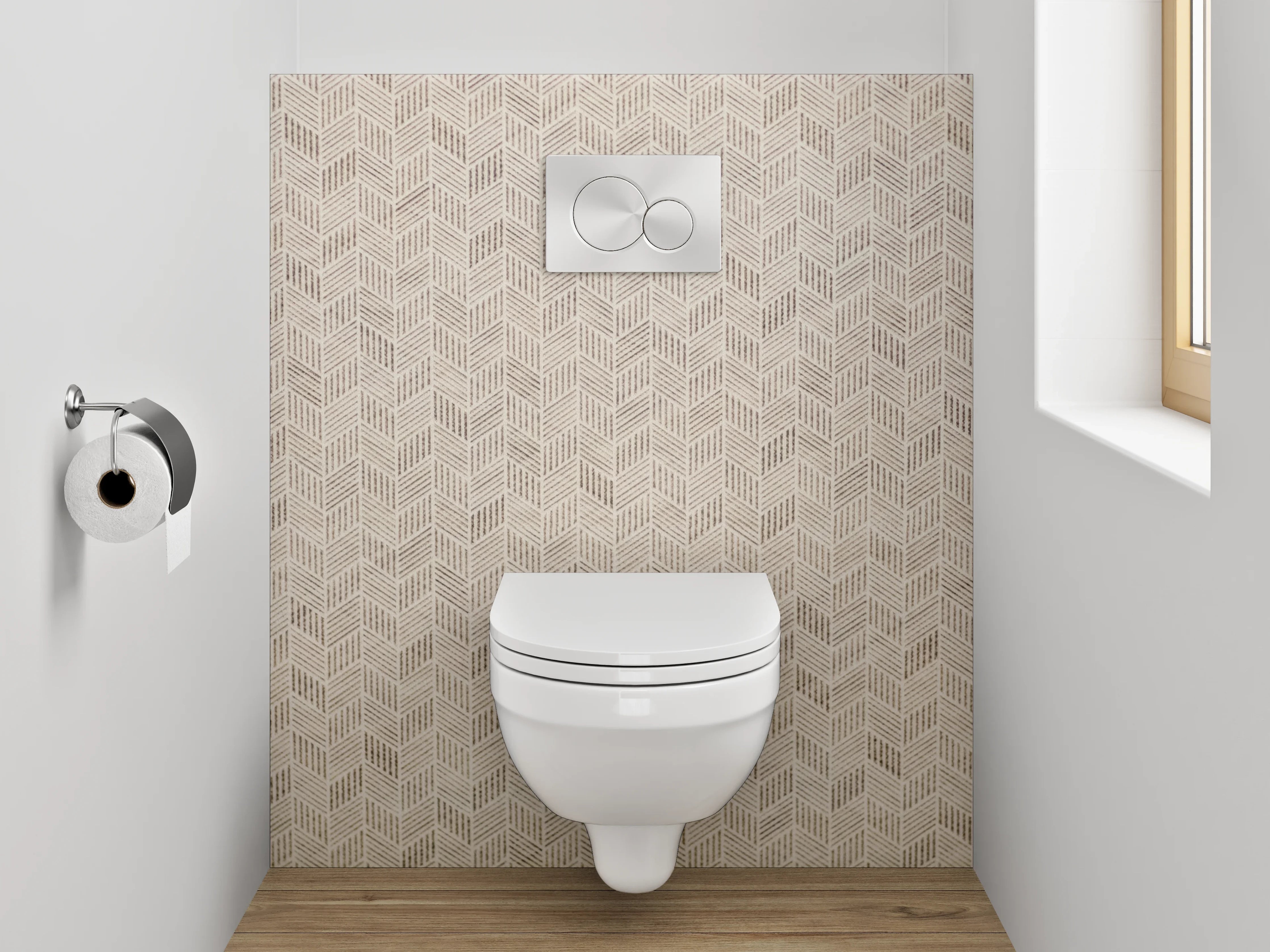 WC-Rückwand - Beige Mosaik-Optik Stein Muster