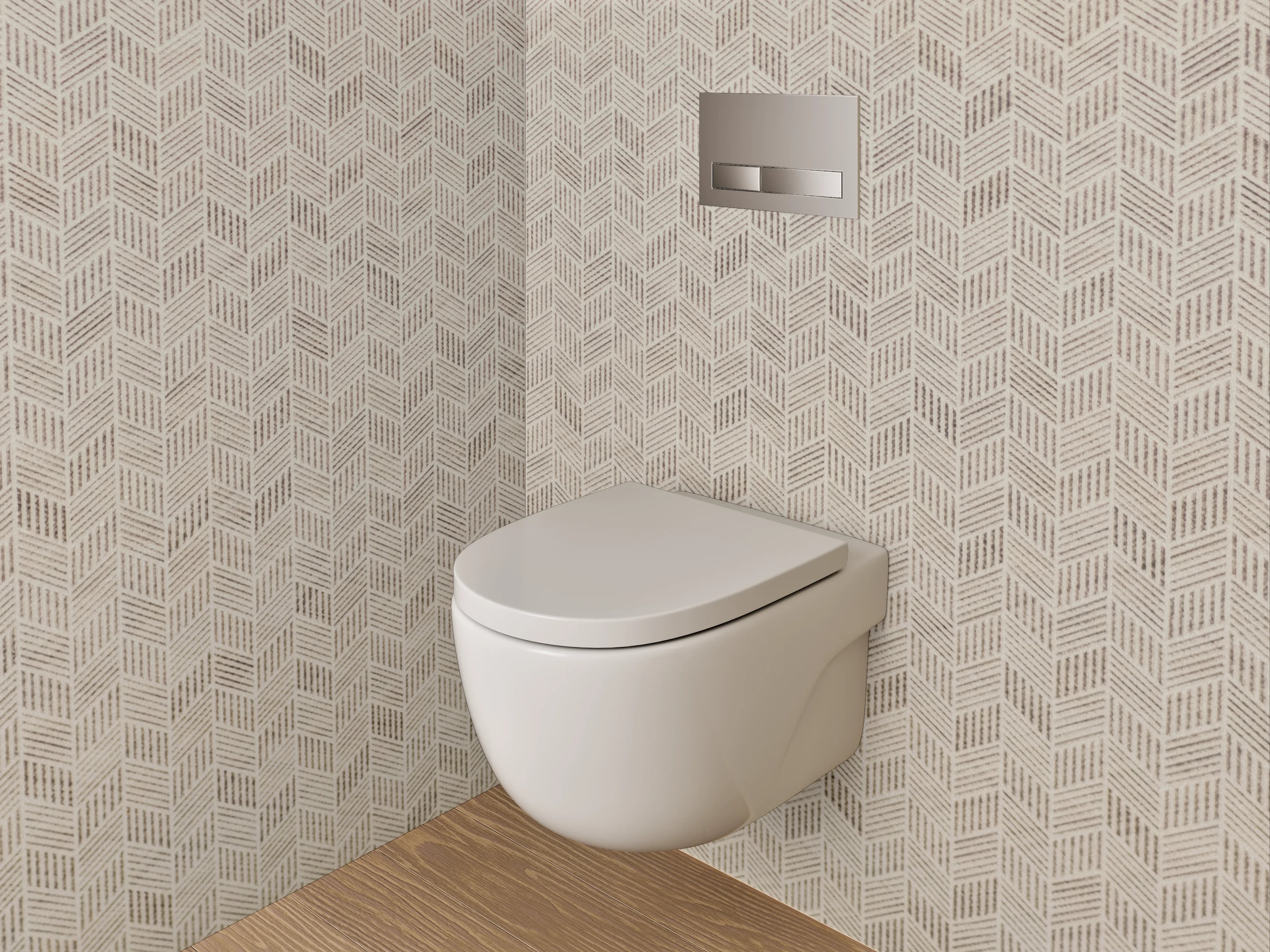 WC-Rückwand - Beige Mosaik-Optik Stein Muster
