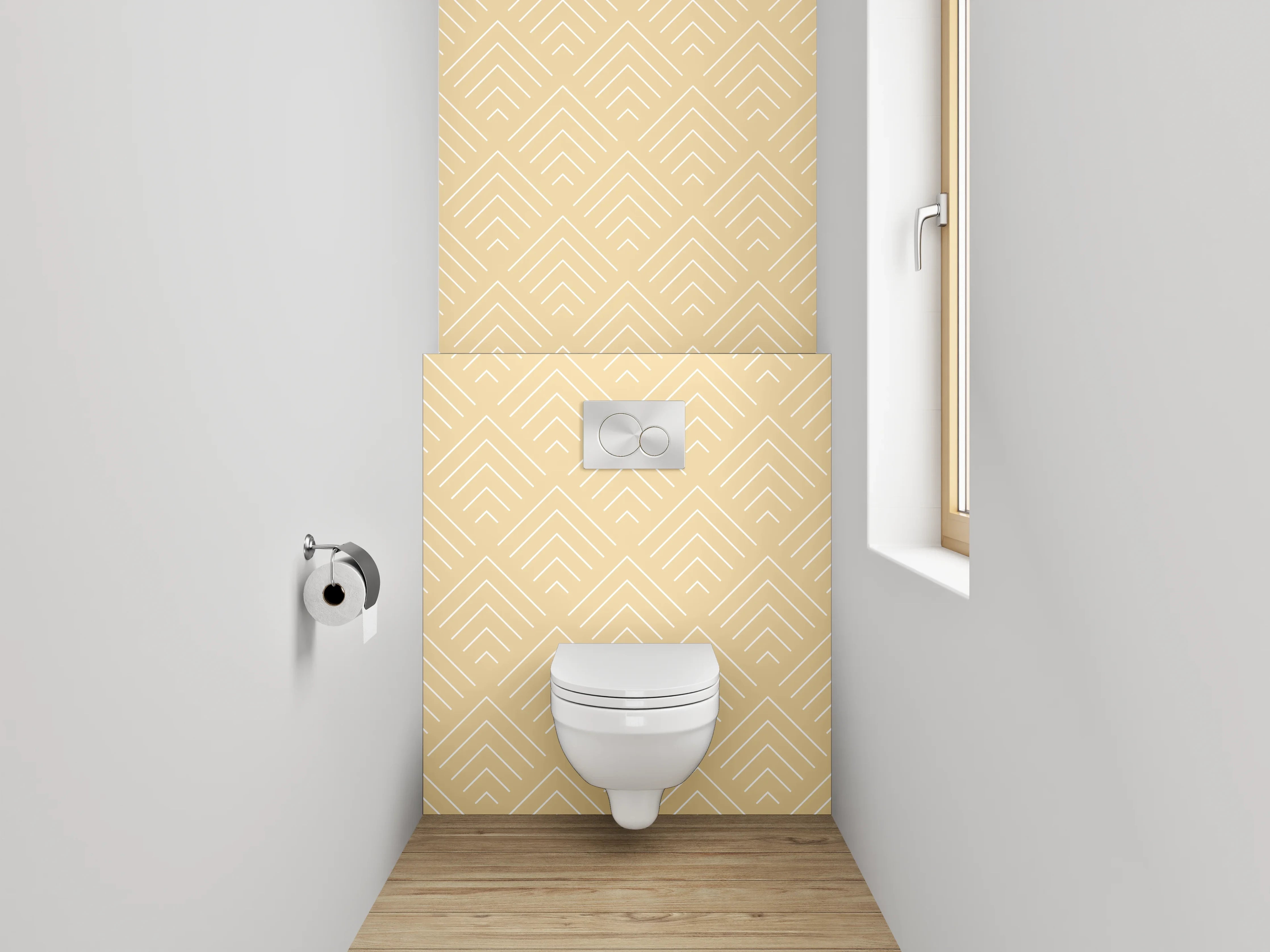 WC-Rückwand - Beige Retro Muster Tapete