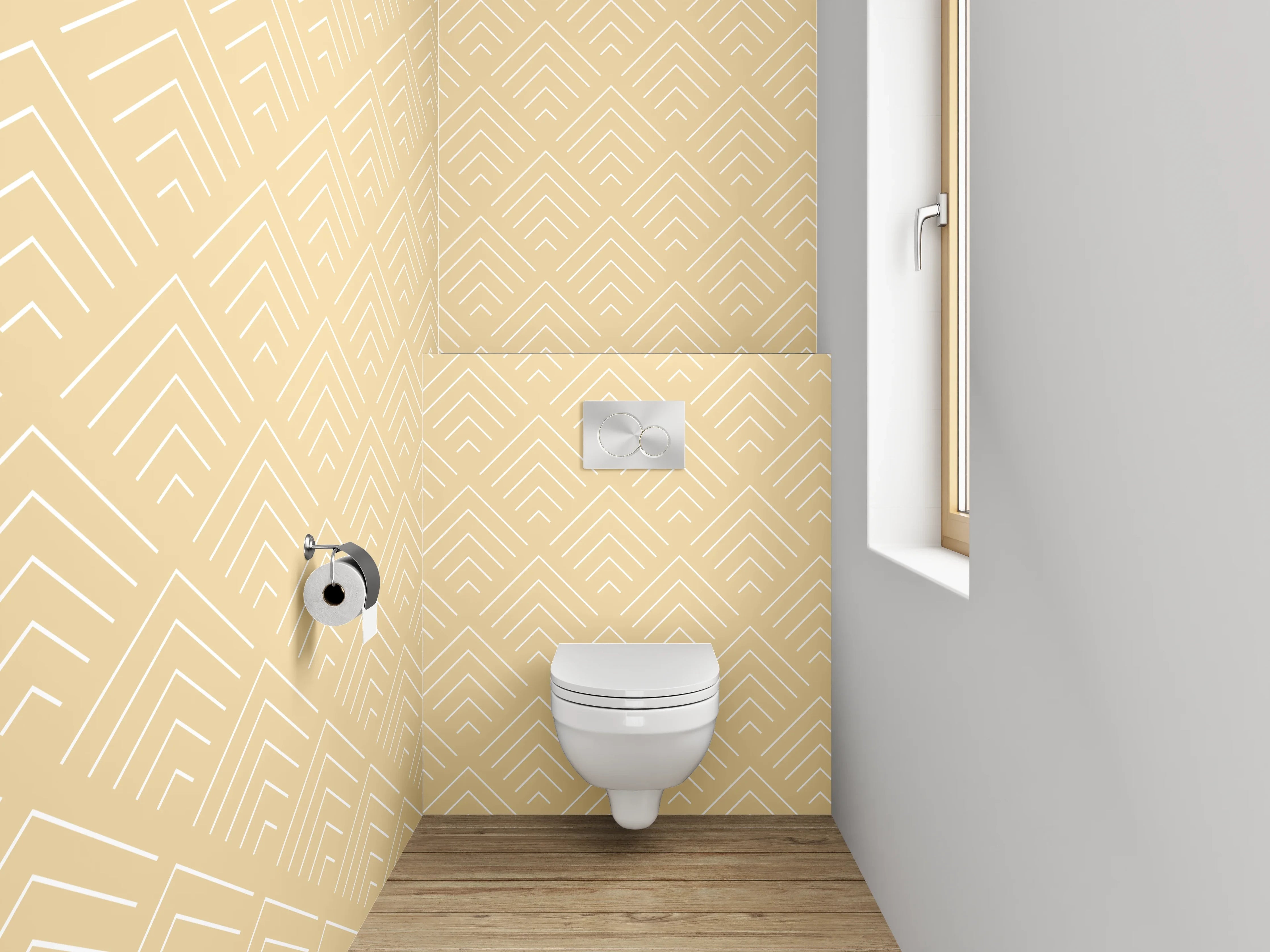 WC-Rückwand - Beige Retro Muster Tapete