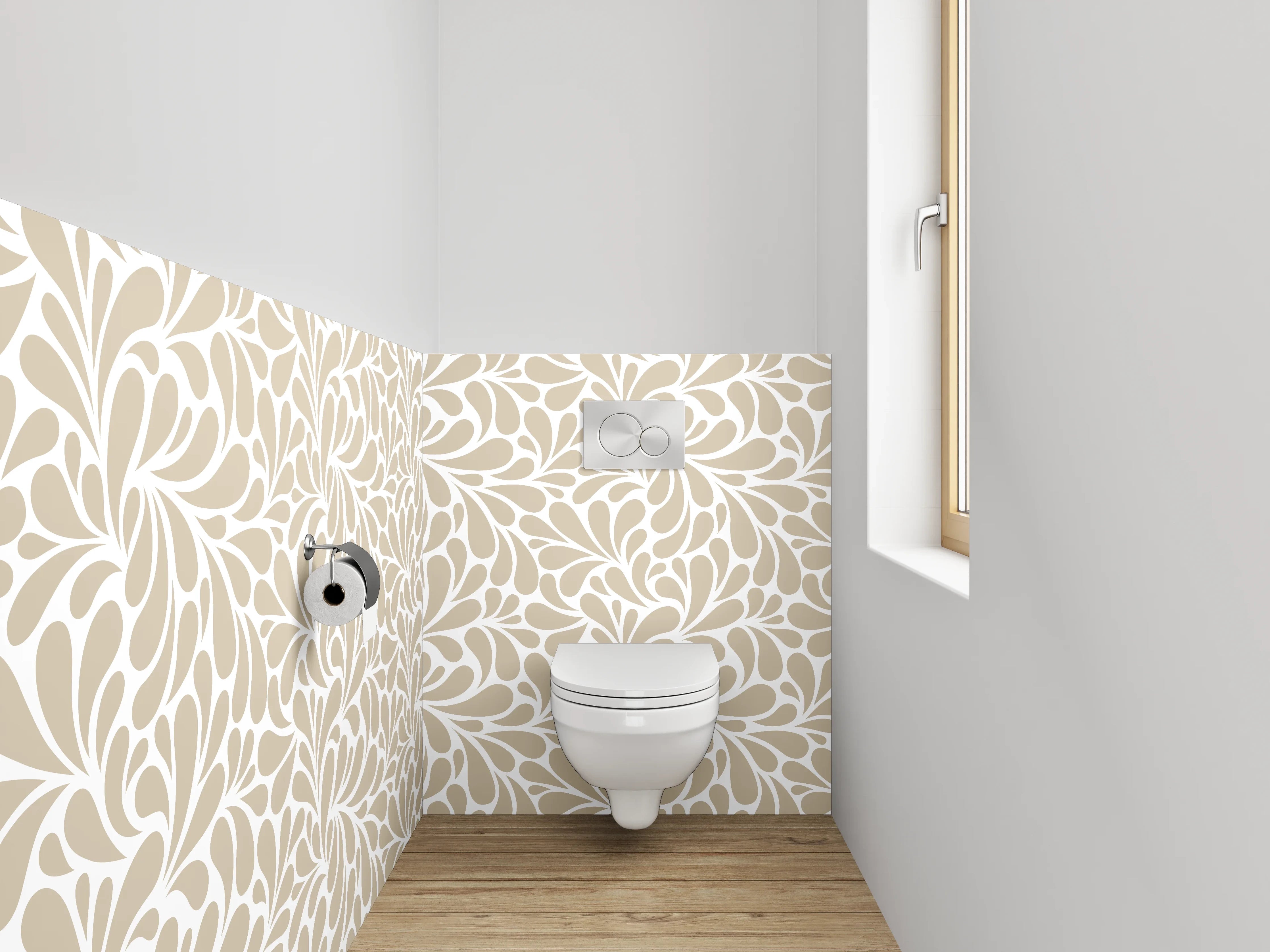 WC-Rückwand - Beige Swirl Muster Design