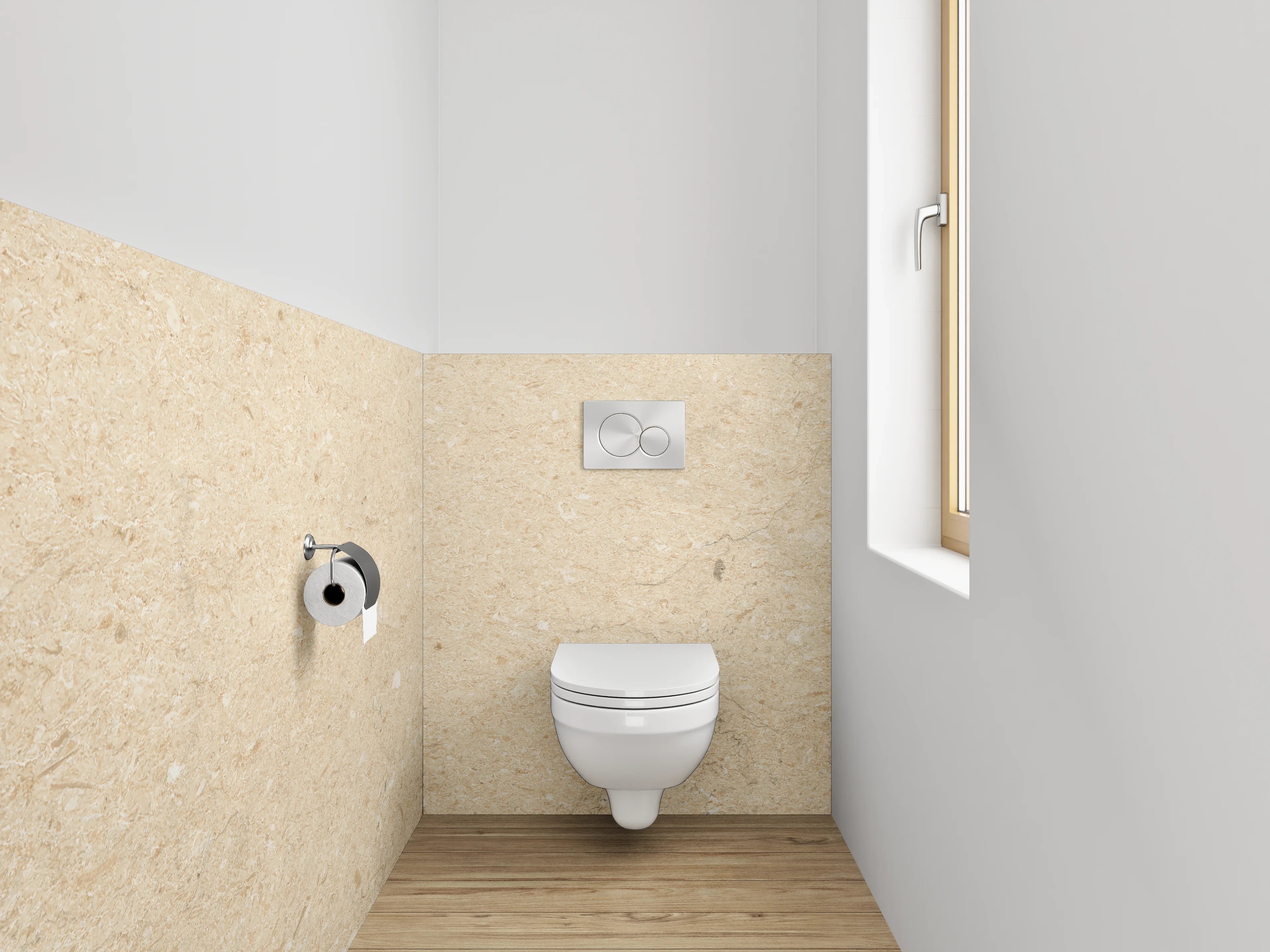 WC-Rückwand - Beige-Textur mit Naturmuster