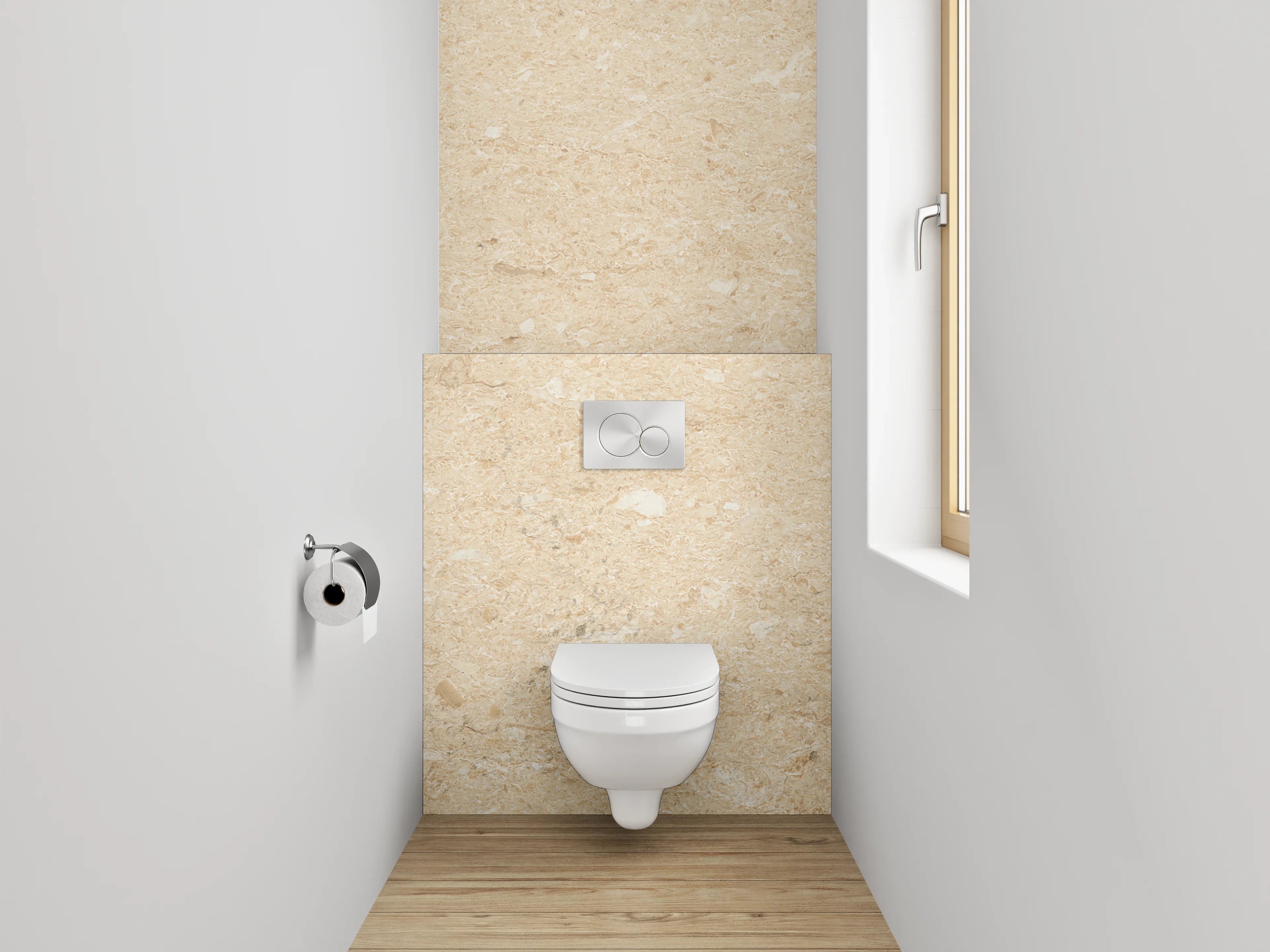 WC-Rückwand - Beige-Textur mit Naturmuster