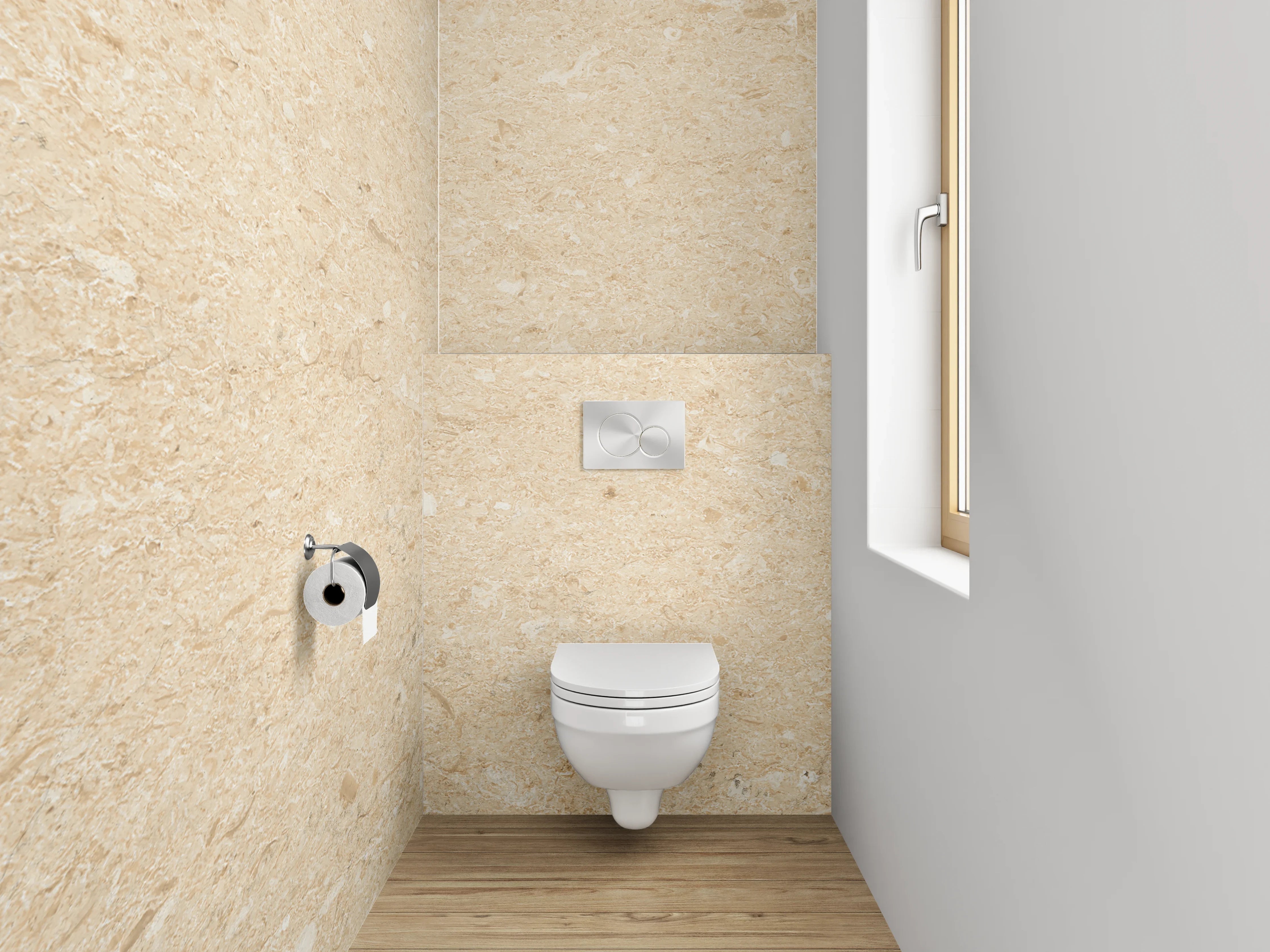 WC-Rückwand - Beige-Textur mit Naturmuster