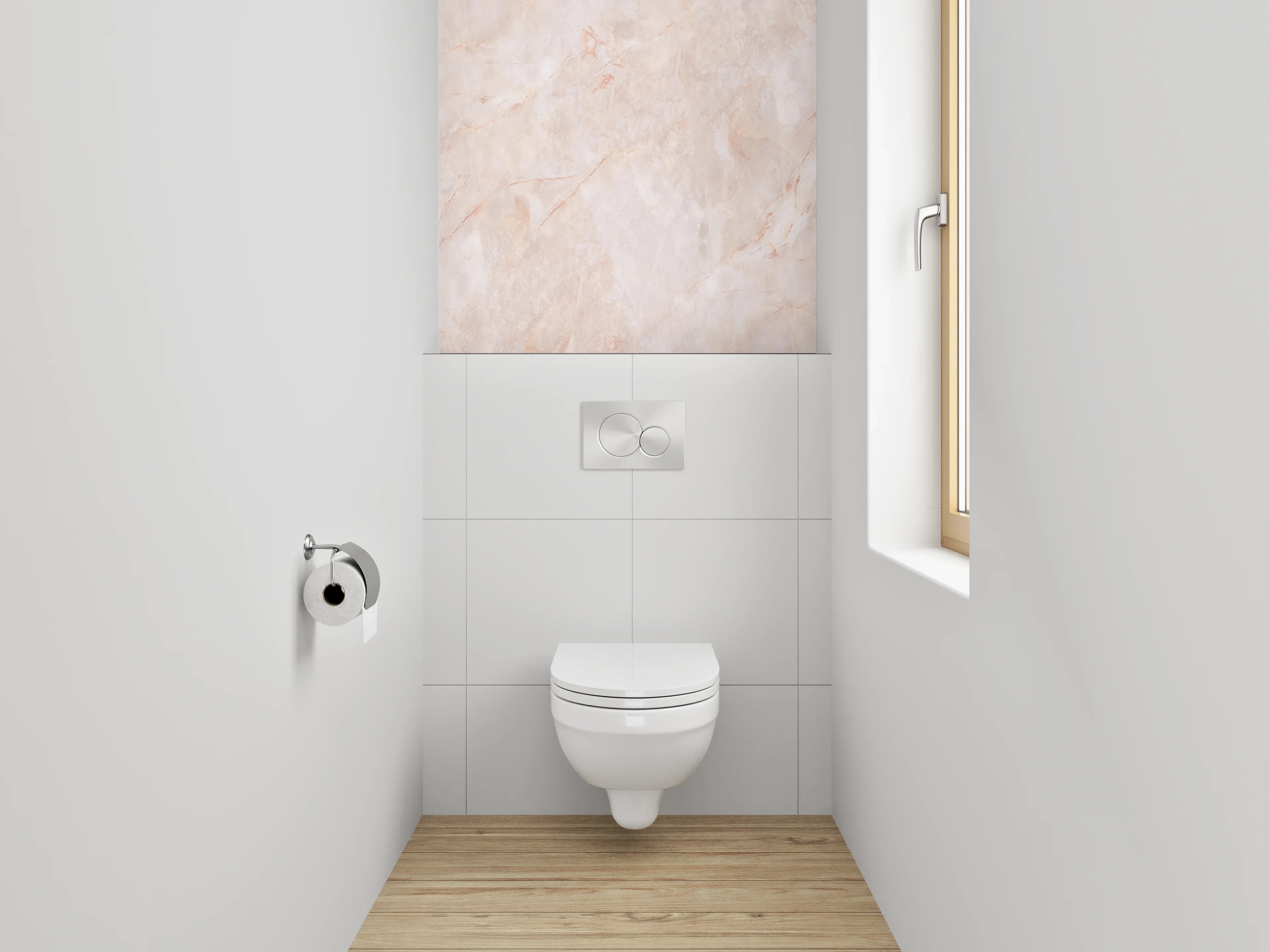 WC-Rückwand - Beige & Rosé Marmor-Textur