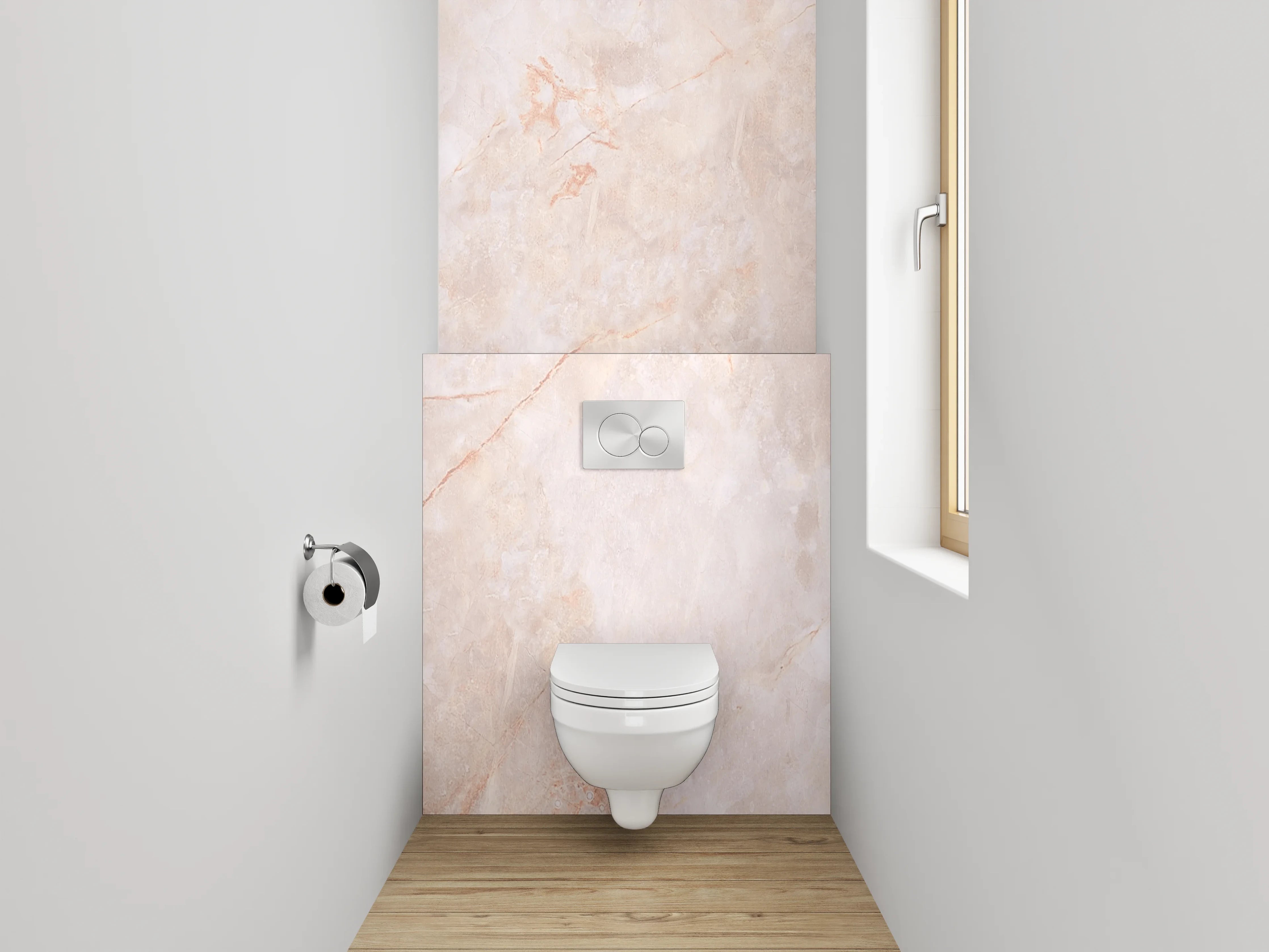 WC-Rückwand - Beige & Rosé Marmor-Textur