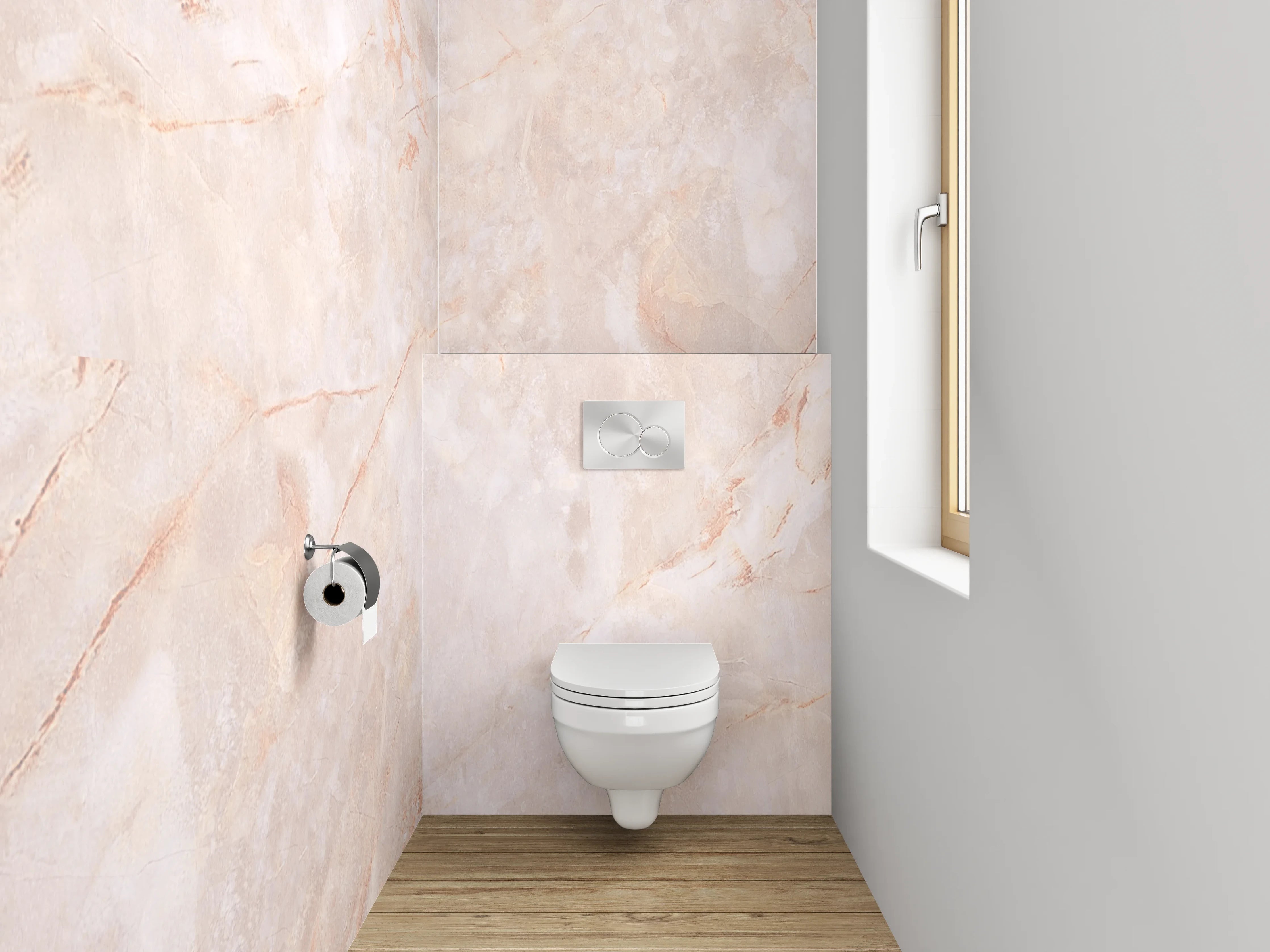 WC-Rückwand - Beige & Rosé Marmor-Textur