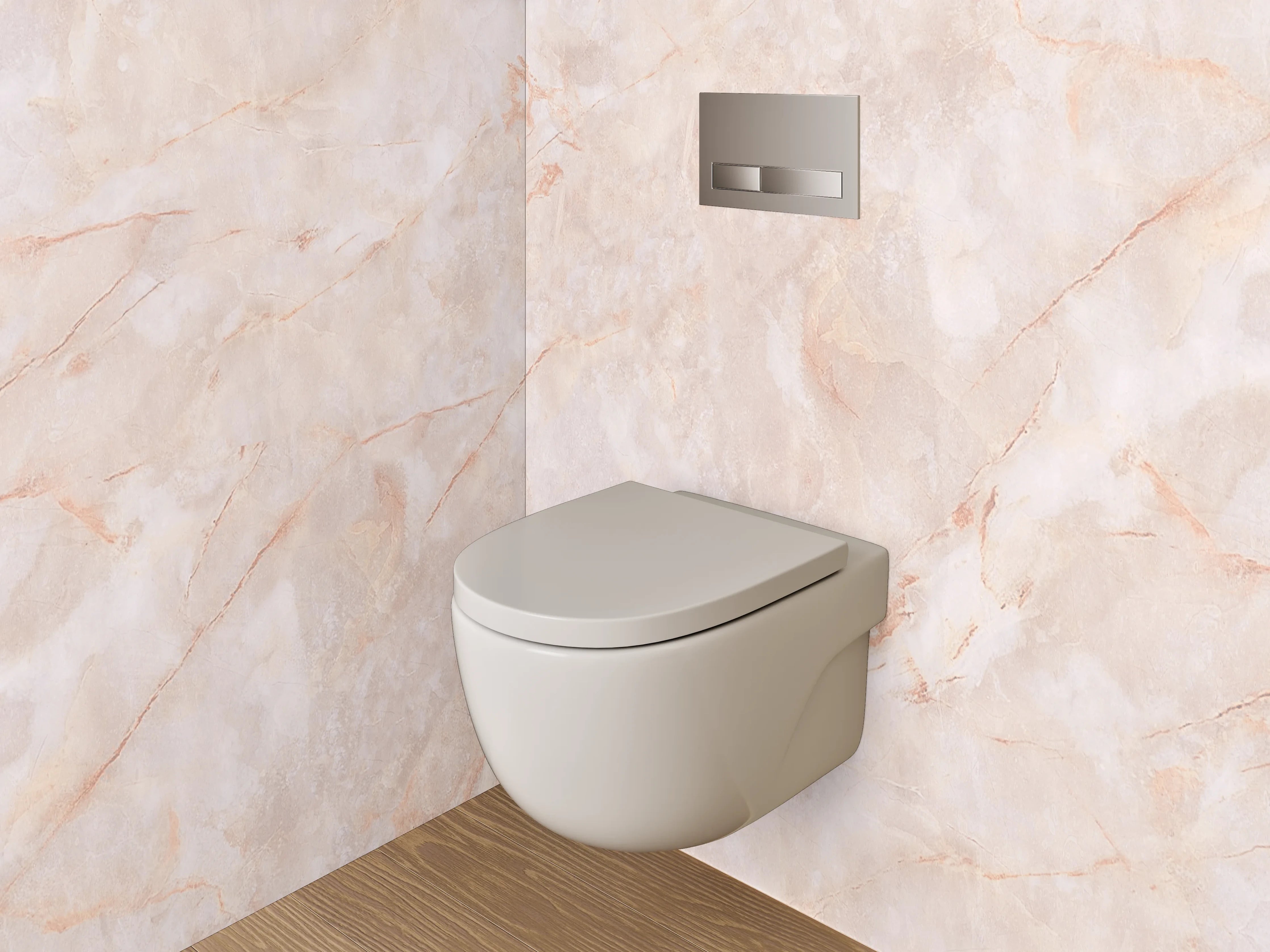 WC-Rückwand - Beige & Rosé Marmor-Textur