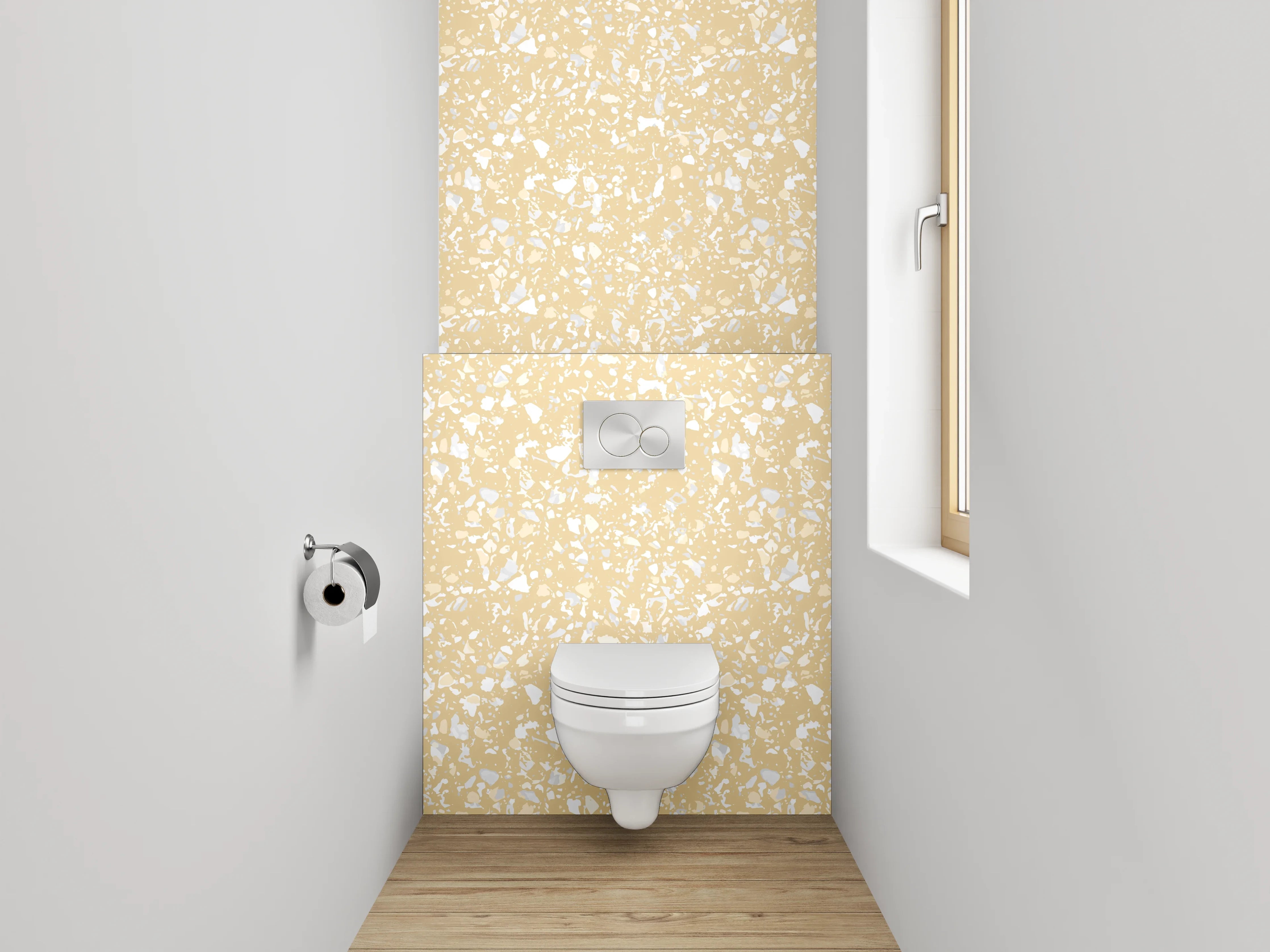 WC-Rückwand - Beige abstraktes Muster Tapete